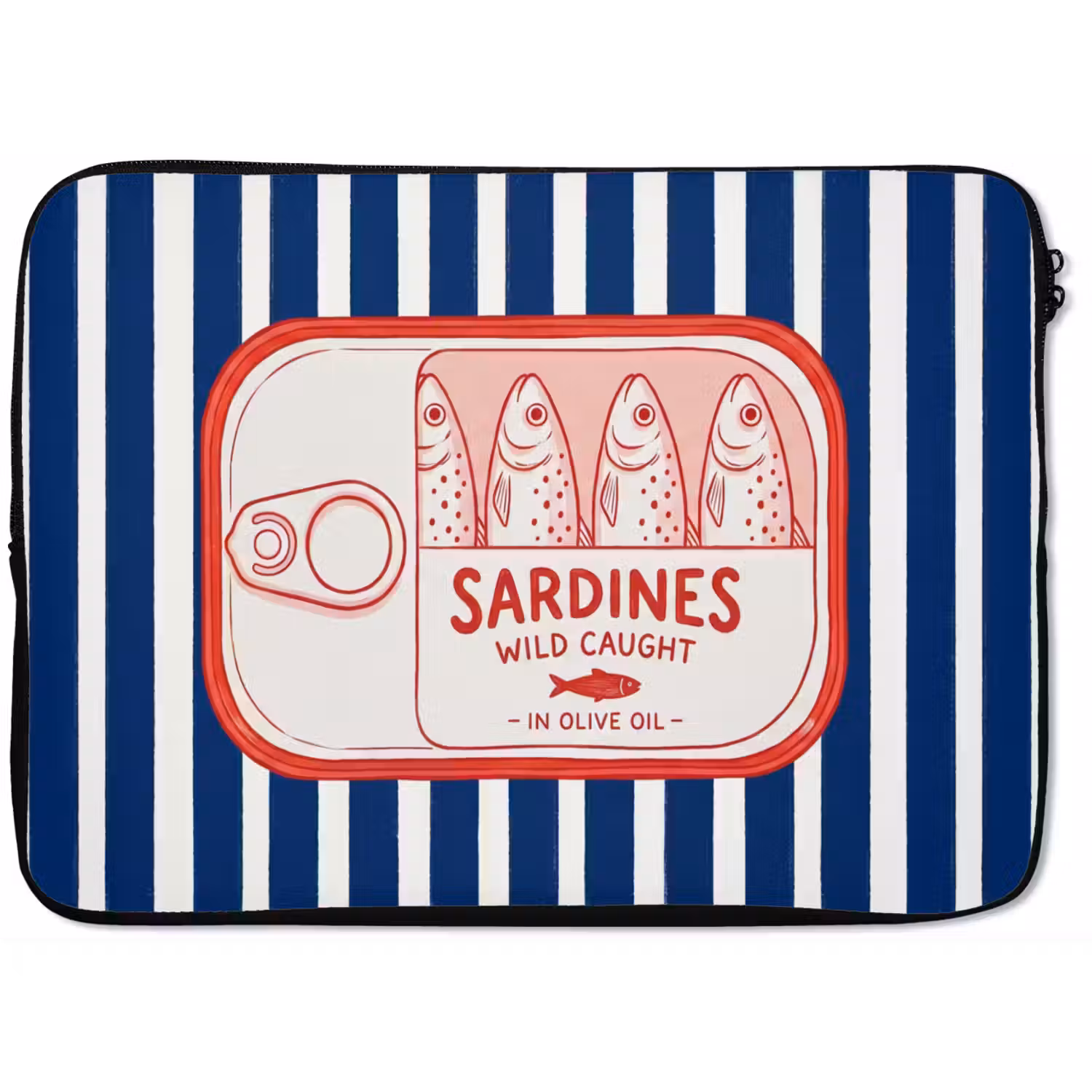 Eten - Vis - Blik - Illustratie - Rood laptophoes neopreen klein -zkaufland3dotto