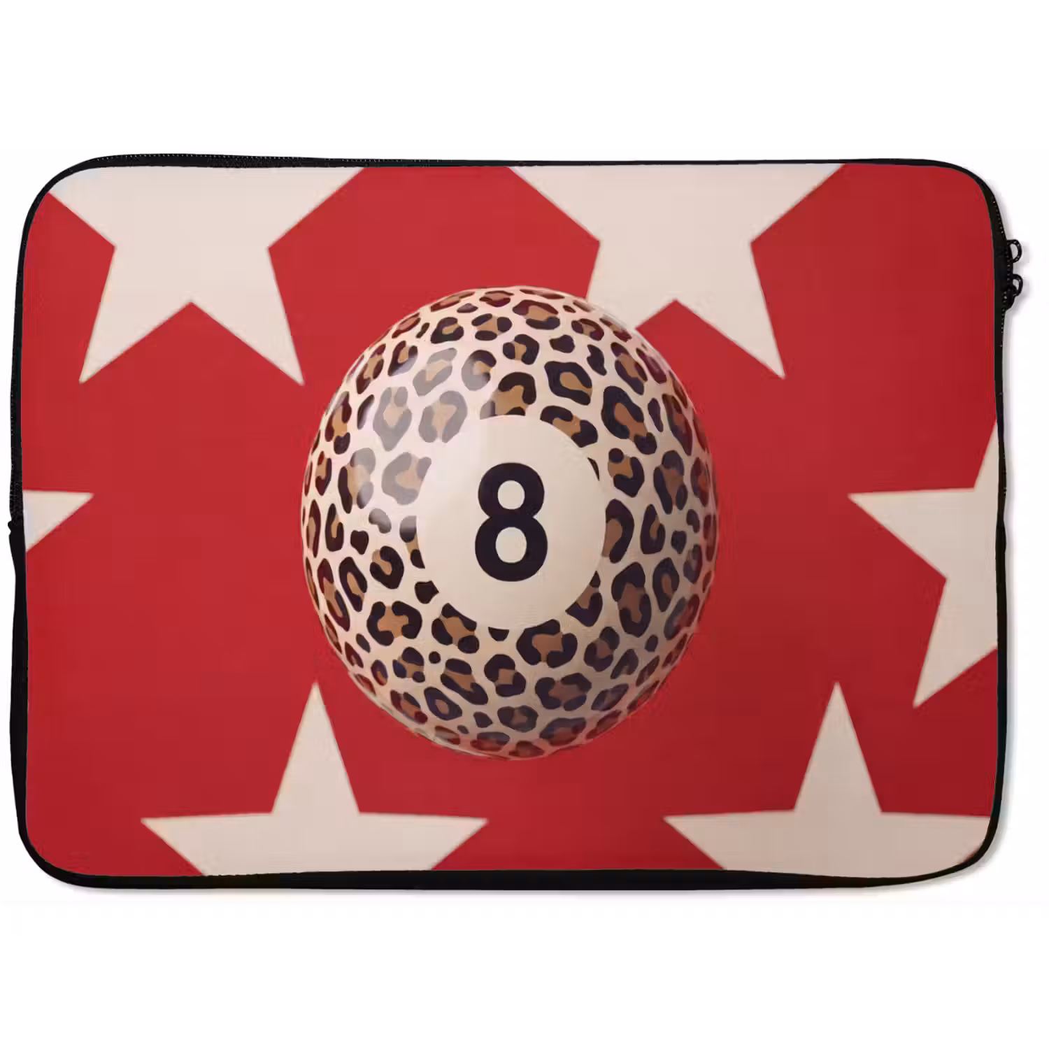 Spel - Dierenprint - Nummer 8 - Modern - Rood laptophoes neopreen klein -zkaufland3dotto