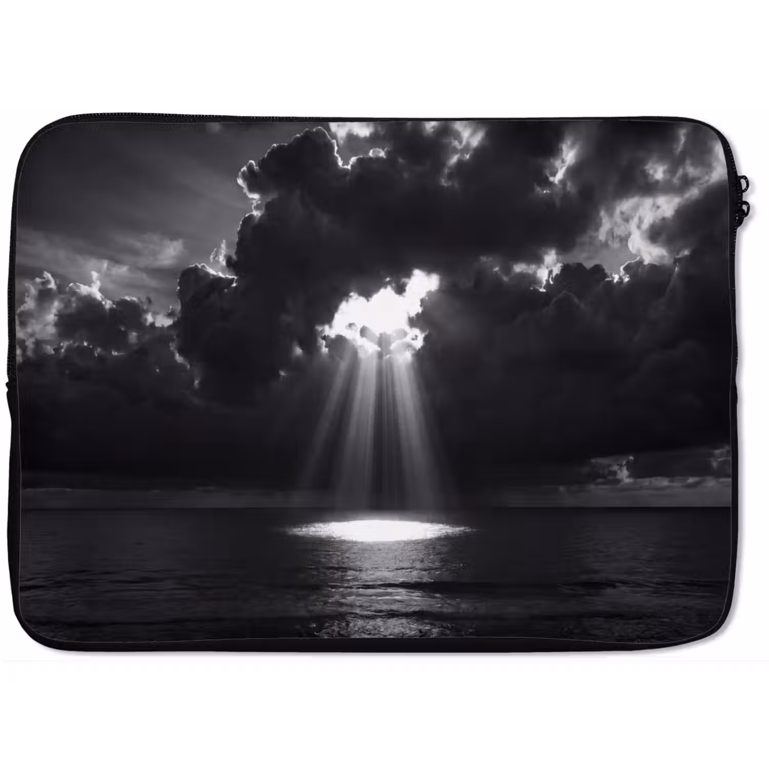 Licht - Wolken - Zee - Zwart-wit - Natuur laptophoes neopreen klein -zkaufland3dotto