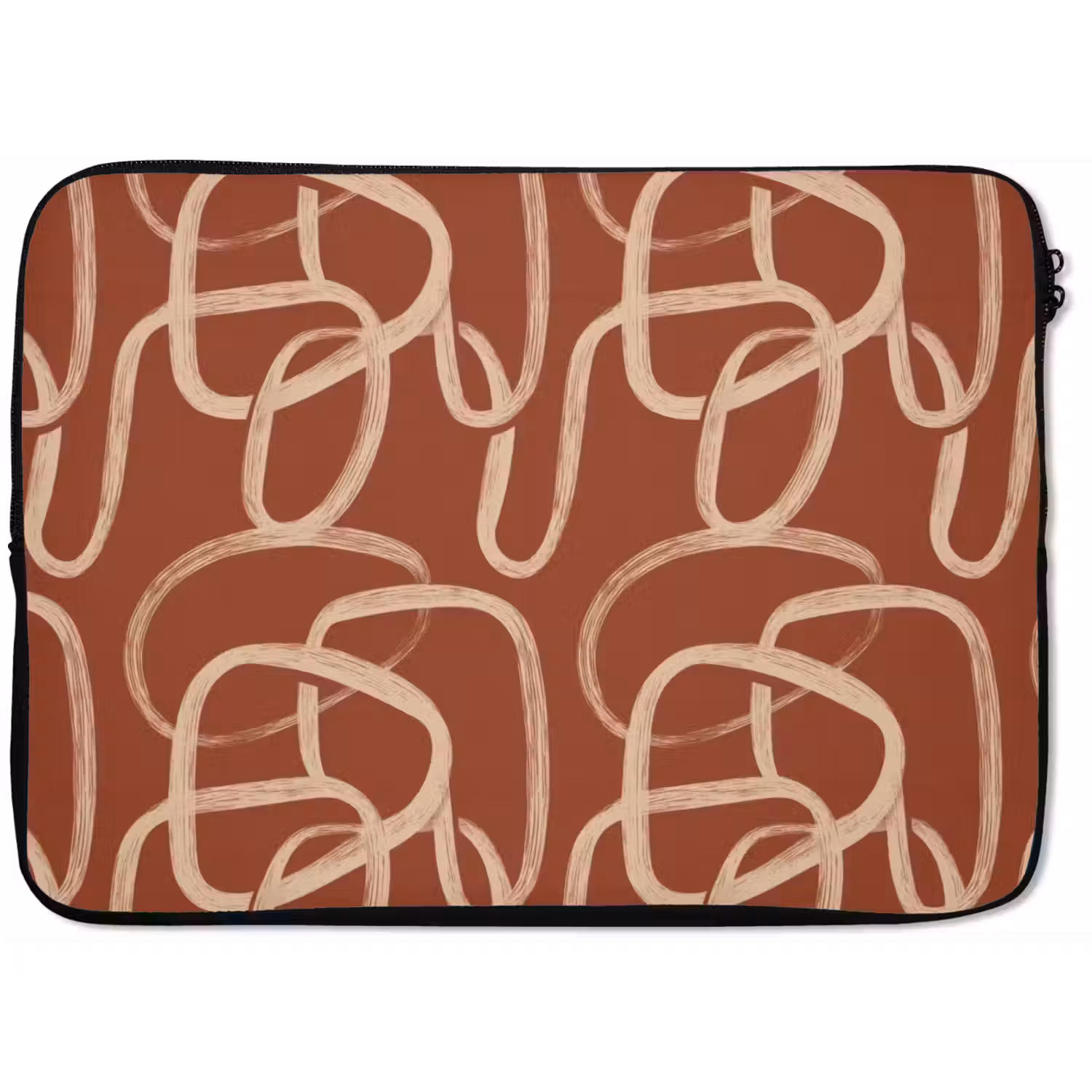 Lijnen - Abstract - Organisch - Terracotta - Crème laptophoes neopreen klein 279 -zkaufland3dotto
