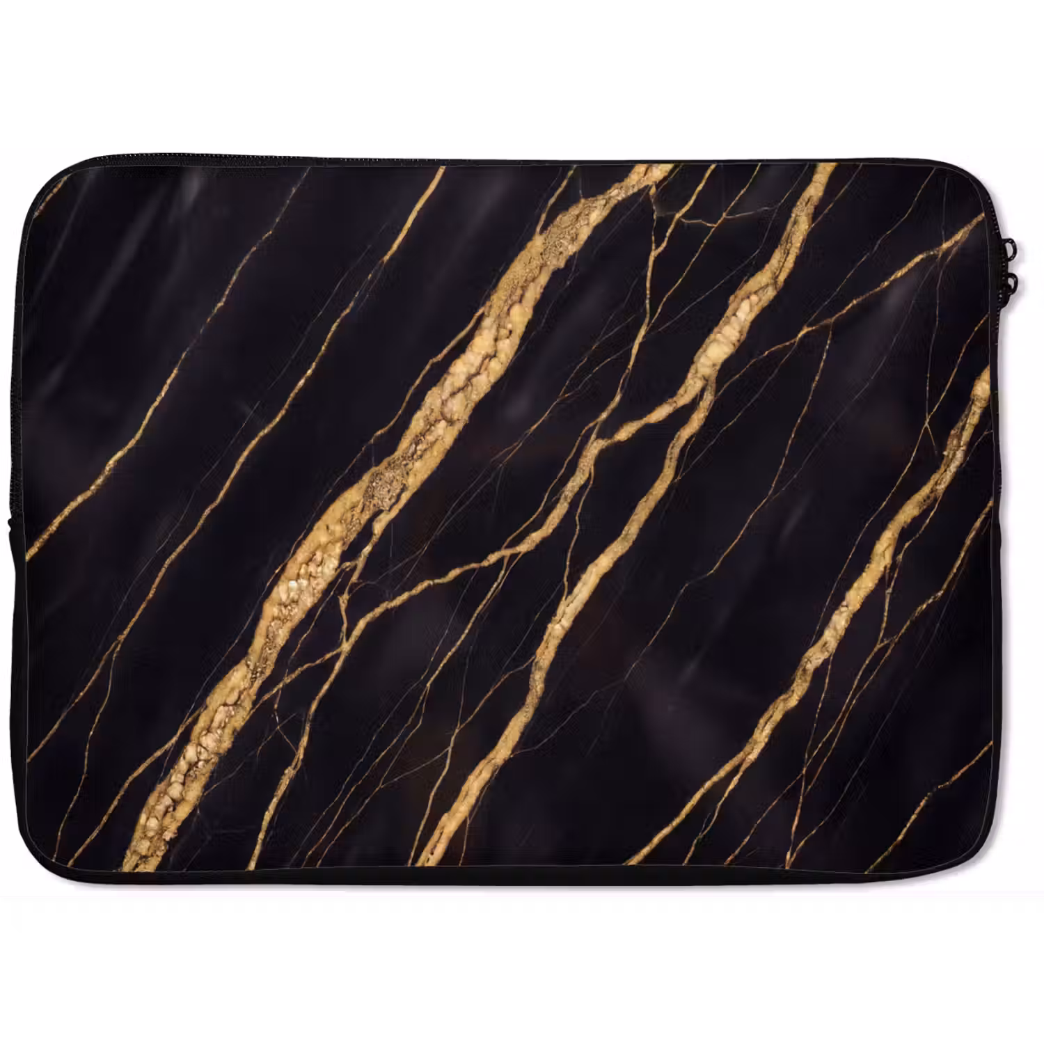 Marmer - Goud - Textuur - Abstract - Zwart laptophoes neopreen klein -zkaufland3dotto