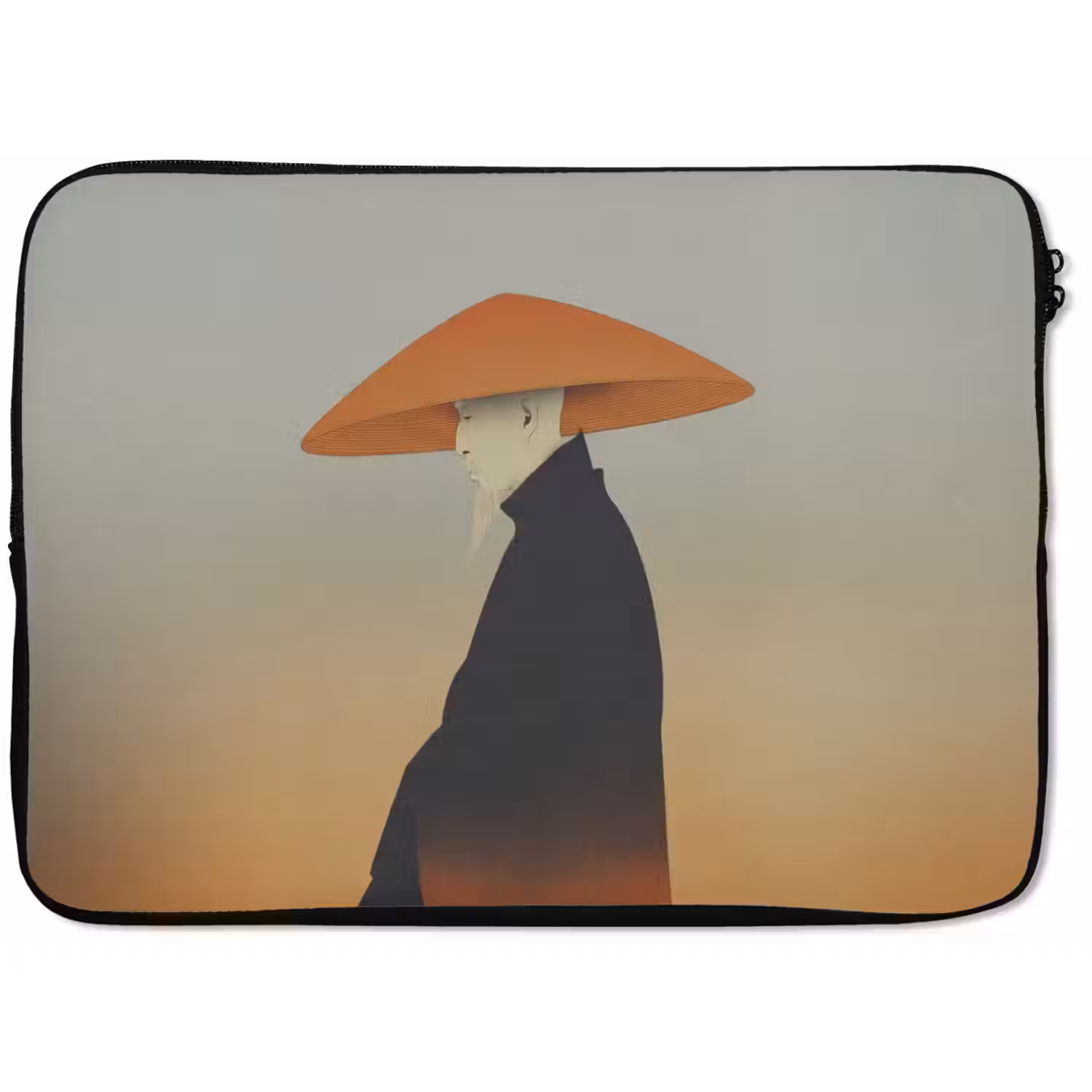 Minimalistisch - Silhouet - Oranje laptophoes neopreen klein -zkaufland3dotto