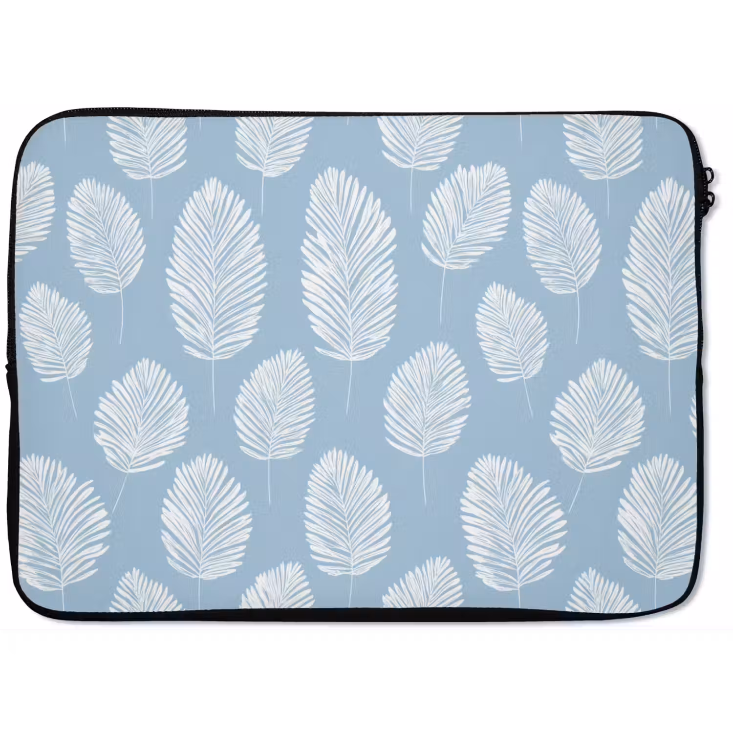 Palmbladeren - Naadloos - Patroon - Pastelblauw laptophoes neopreen klein 279 -zkaufland3dotto