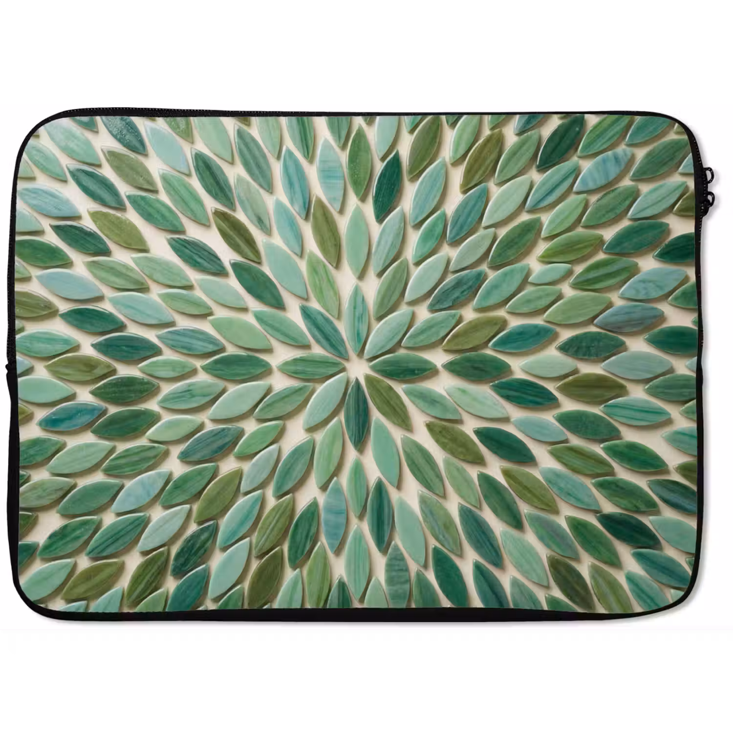 Patroon - Blad - Groen - Abstract laptophoes neopreen klein -zkaufland3dotto
