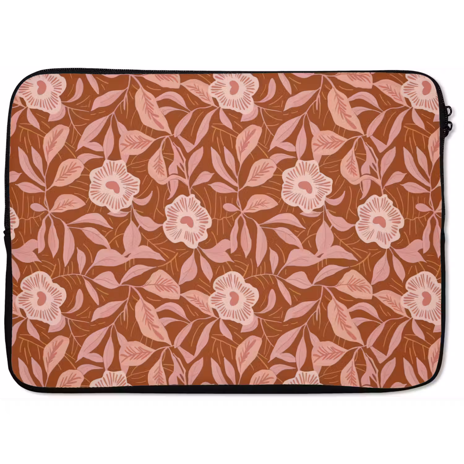 Patroon - Bladeren - Terracotta laptophoes neopreen klein 279 -zkaufland3dotto