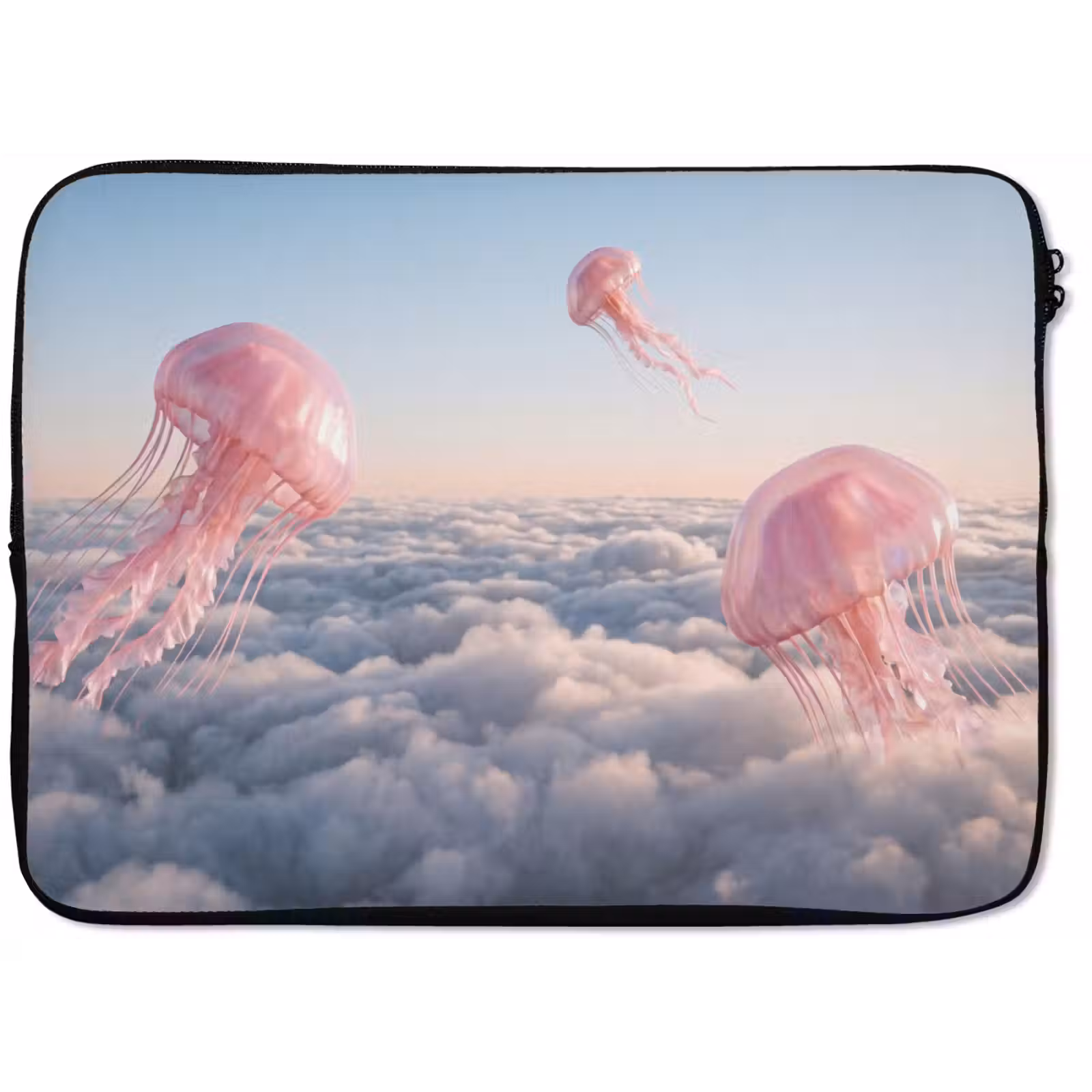 Laptop Sleeve - Pink Animal - Clouds - Roze dier - Wolken laptophoes neopreen klein