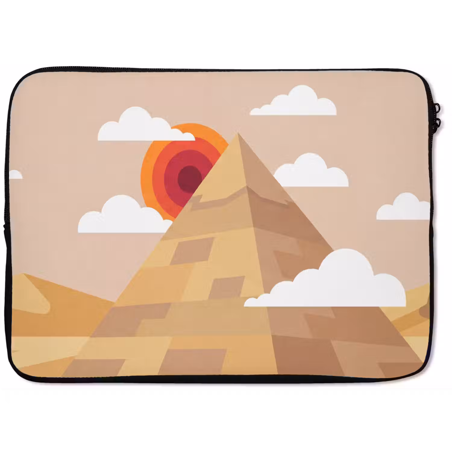 Piramide - Zon - Woestijn - Modern - Oranje laptophoes neopreen klein -zkaufland3dotto