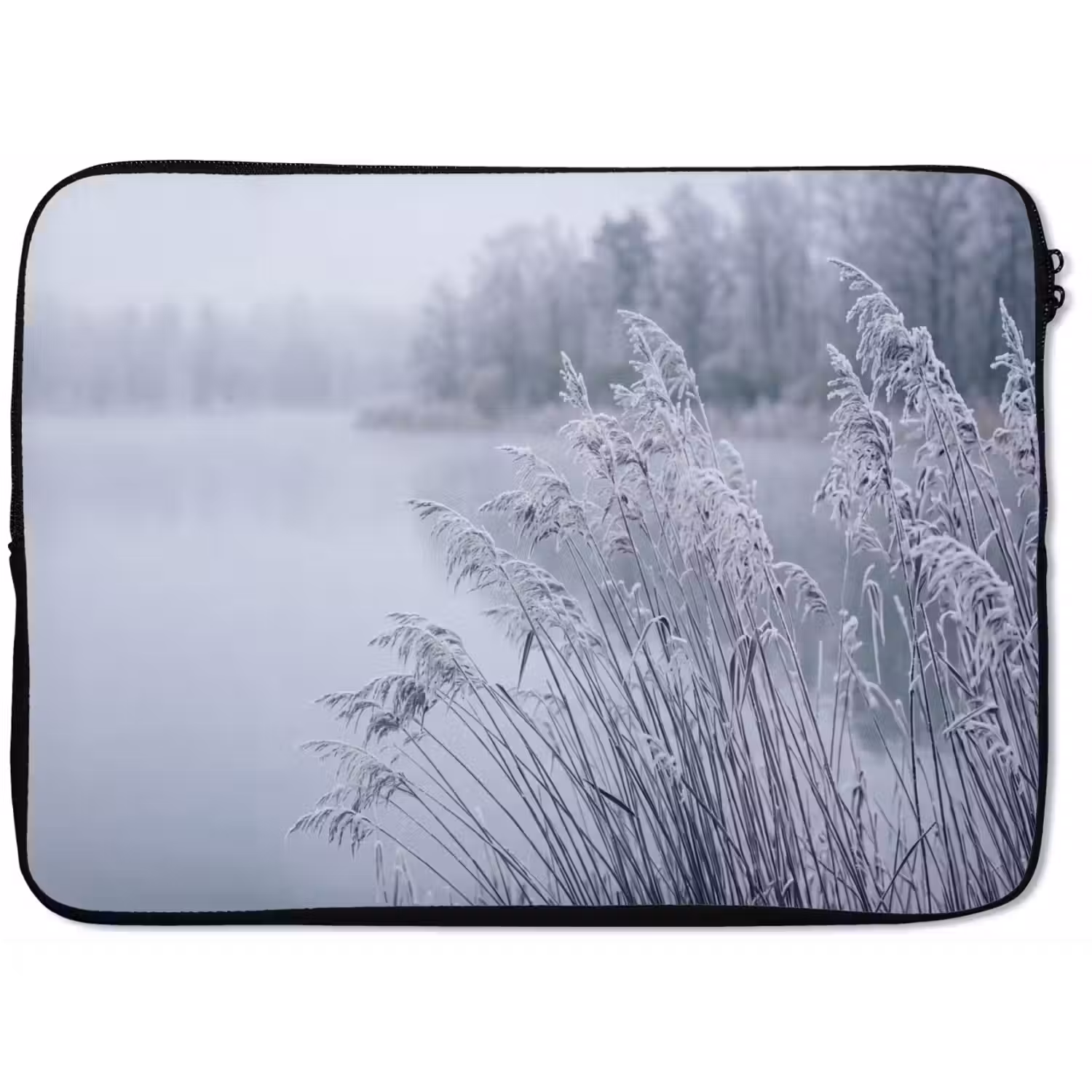 Riet - Bevroren - Winter - Natuur laptophoes neopreen klein -zkaufland3dotto