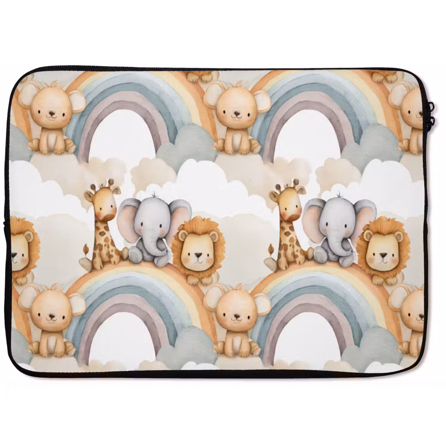 Safari - Regenboog - Kleurrijk laptophoes neopreen klein 279 -zkaufland3dotto