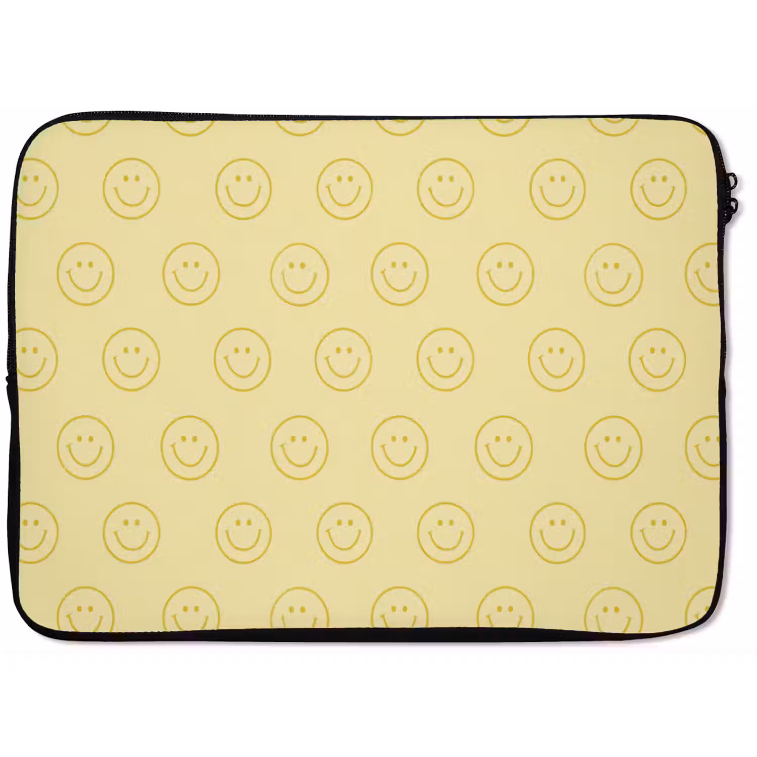 Smileys - Patroon - Retro - Zachtgeel laptophoes neopreen klein 279 -zkaufland3dotto