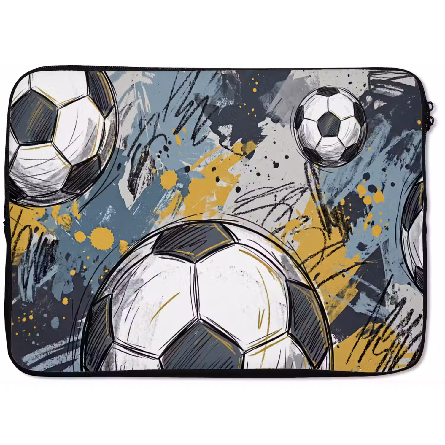 Voetbal - Abstract - Sport - Kleurrijk laptophoes neopreen klein -zkaufland3dotto