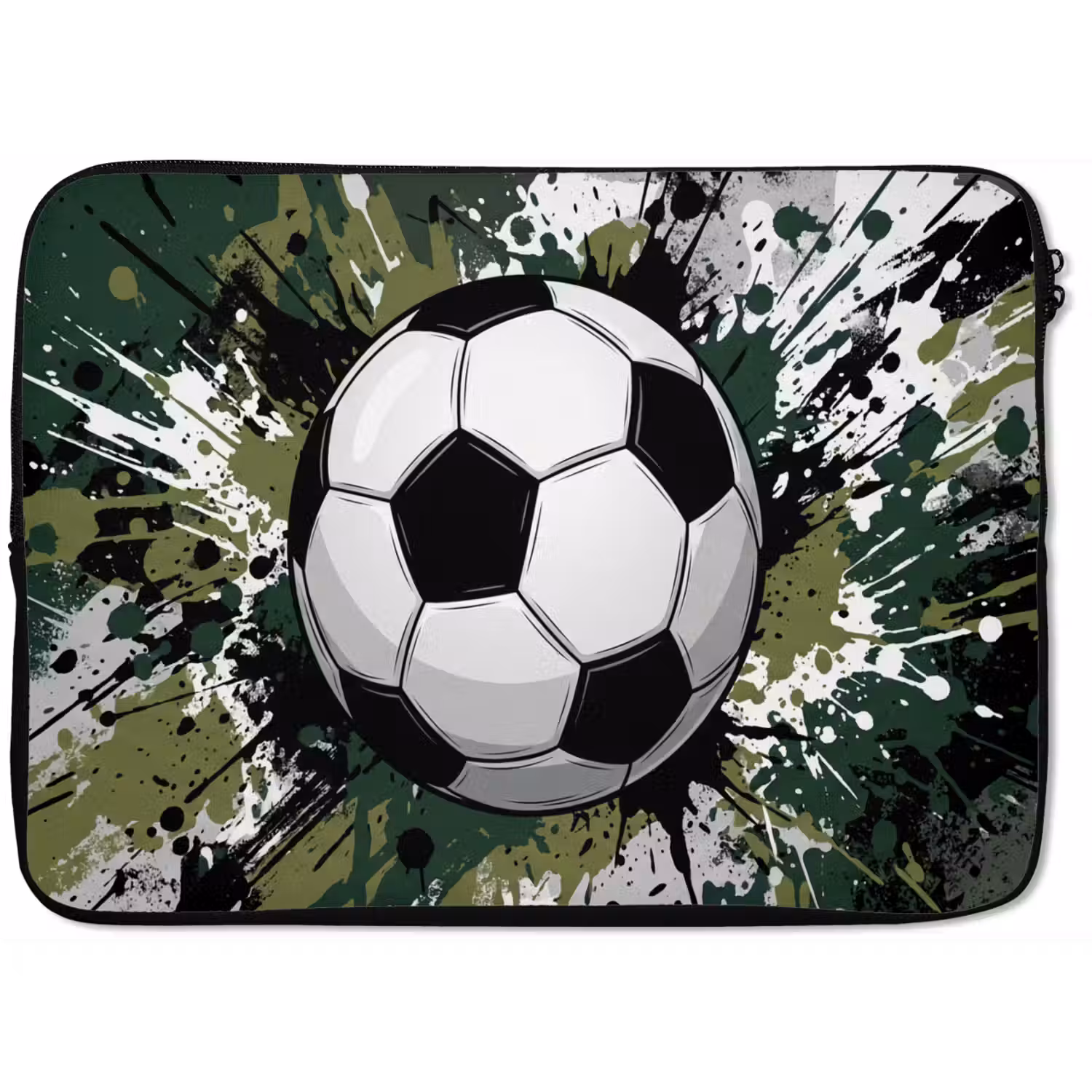 Voetbal - Verf - Spetters - Groen laptophoes neopreen klein -zkaufland3dotto