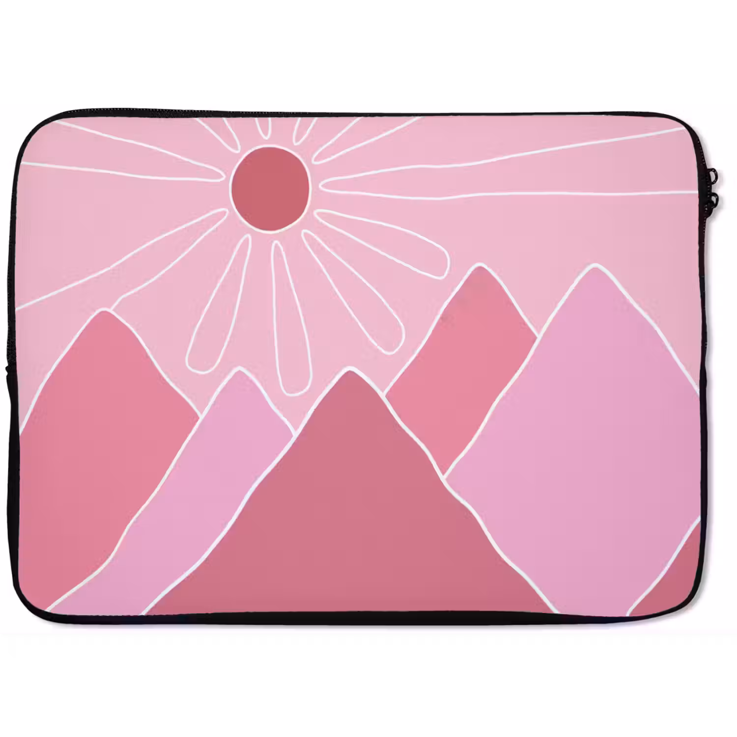 Zon - Bergen - Natuur - Abstract - Roze laptophoes neopreen klein -zkaufland3dotto