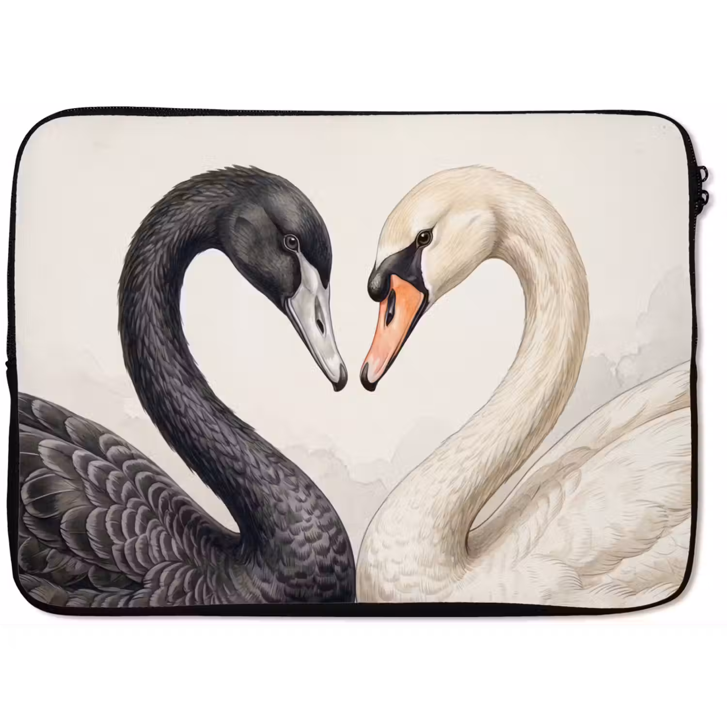 Zwanen - Hartvorm - Dieren laptophoes neopreen klein -zkaufland3dotto