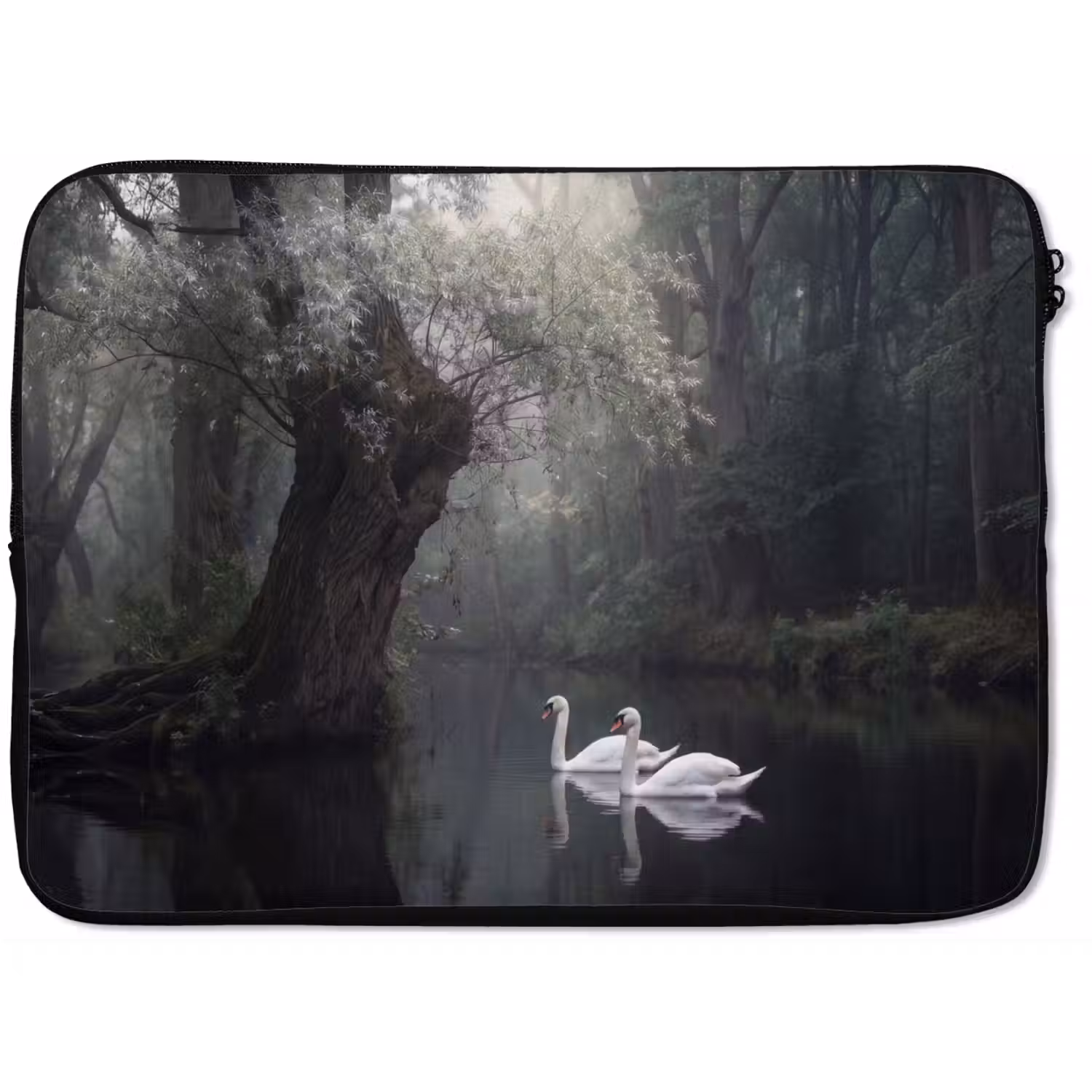 Zwanen - Rivier - Bos laptophoes neopreen klein -zkaufland3dotto