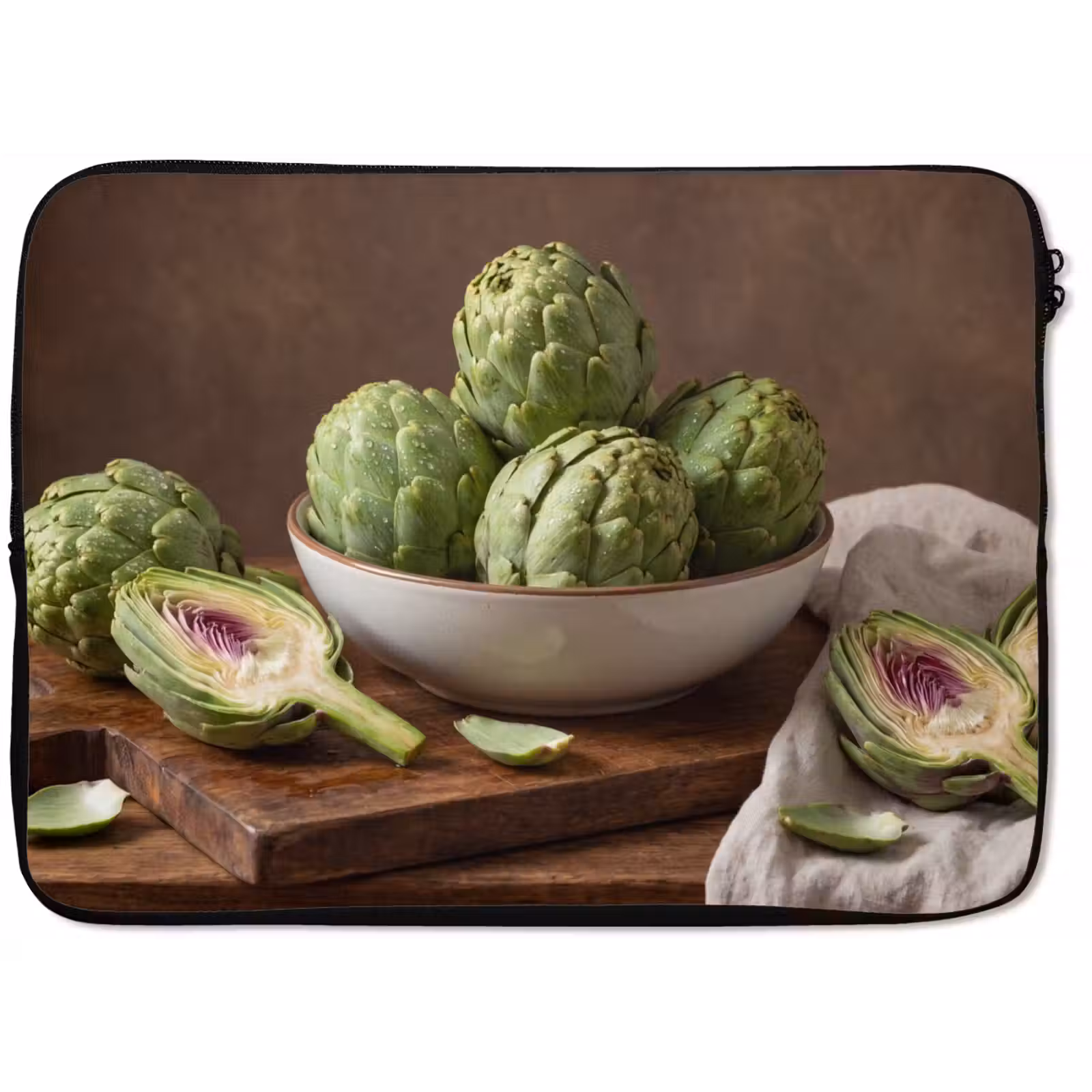 Laptop Sleeve - Vegetables - Artichoke - Kitchen - Groenten - Artisjok - Keuken laptophoes neopreen klein