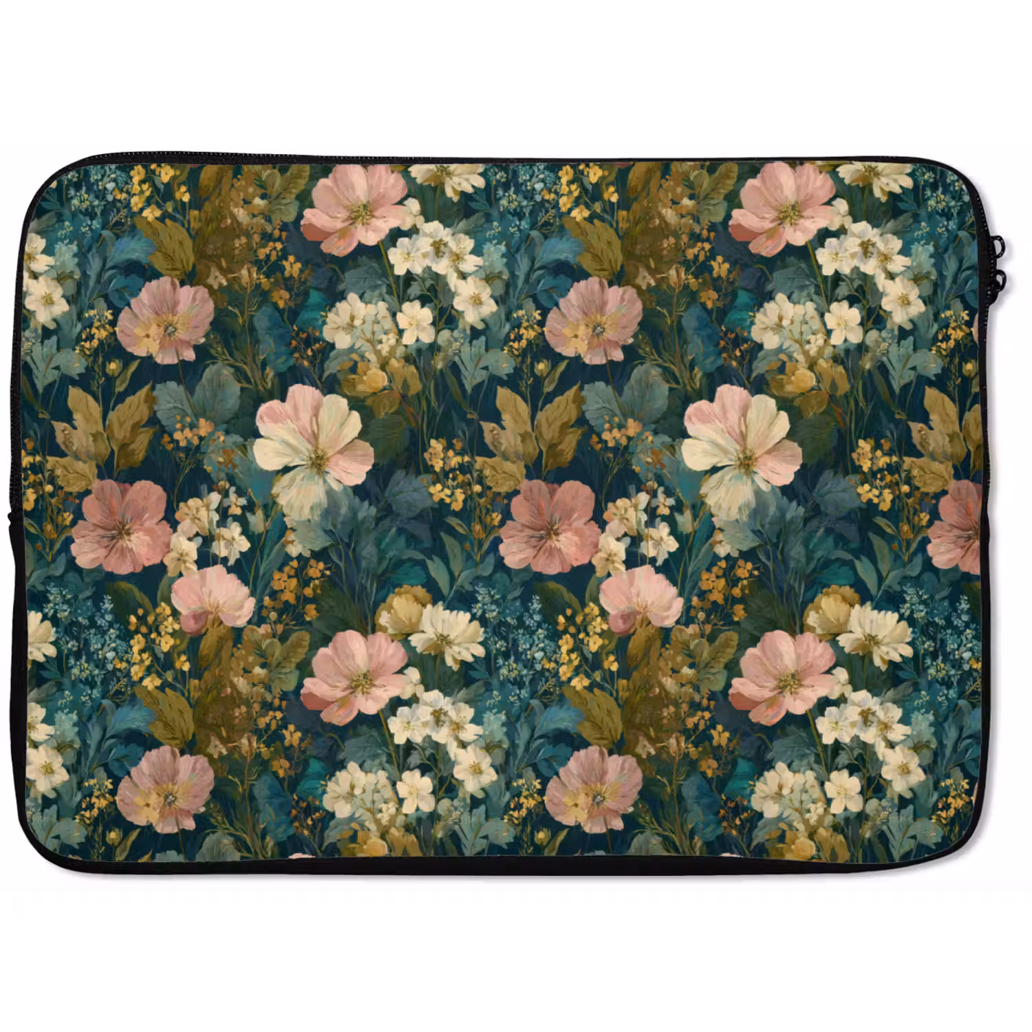 Wilde bloemen - Botanisch - Patroon - Roze - Romantisch laptophoes neopreen klein 279 -zkaufland3dotto