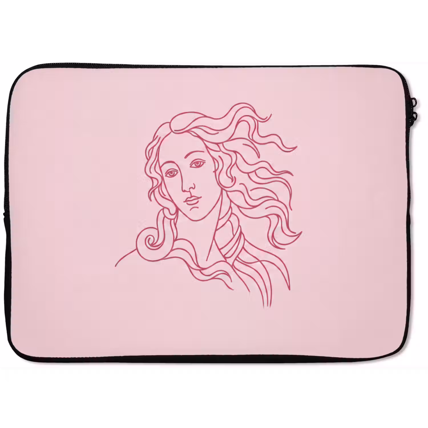 Vrouw - Portret - Klassiek - Line-art - Roze laptophoes neopreen klein -zkaufland3dotto