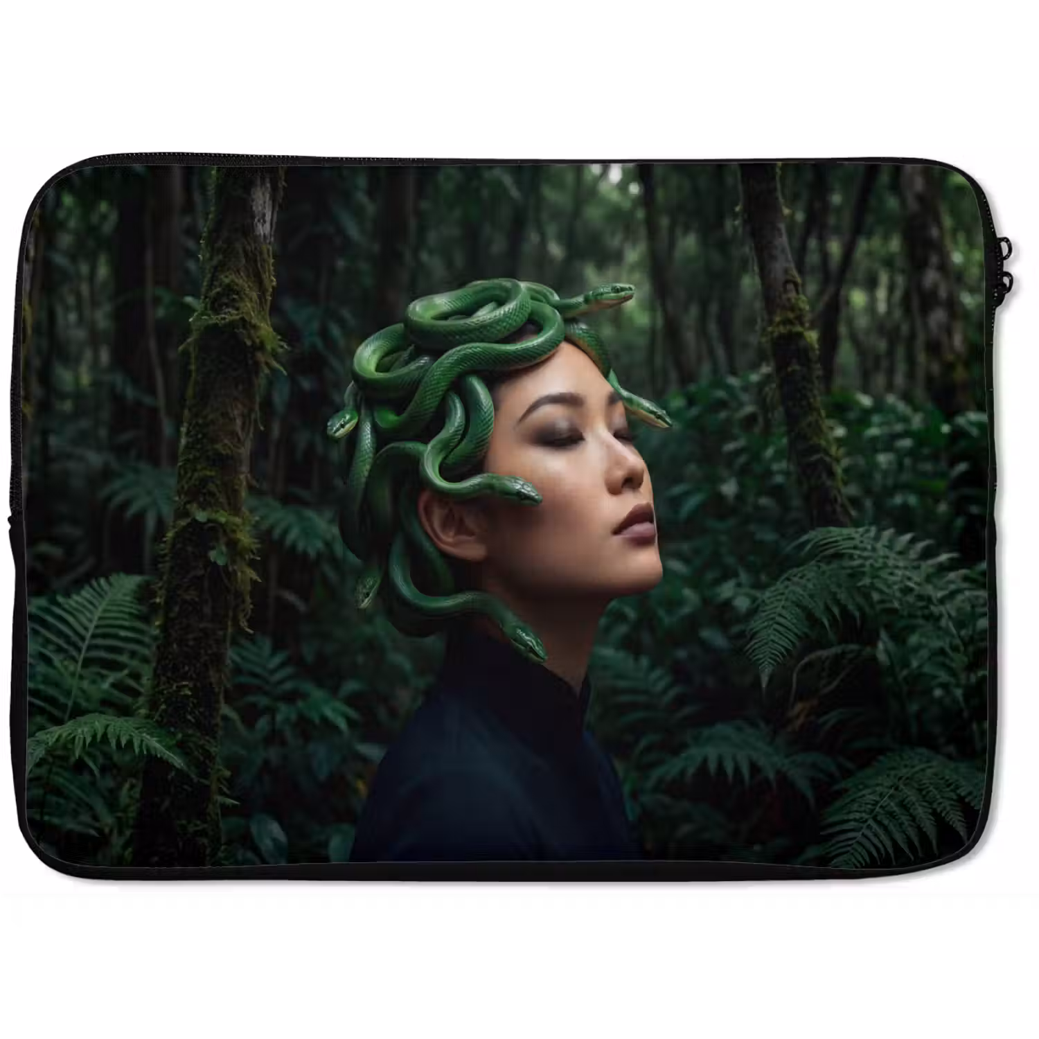 Vrouw - Slang - Natuur - Mystiek - Groen laptophoes neopreen klein -zkaufland3dotto