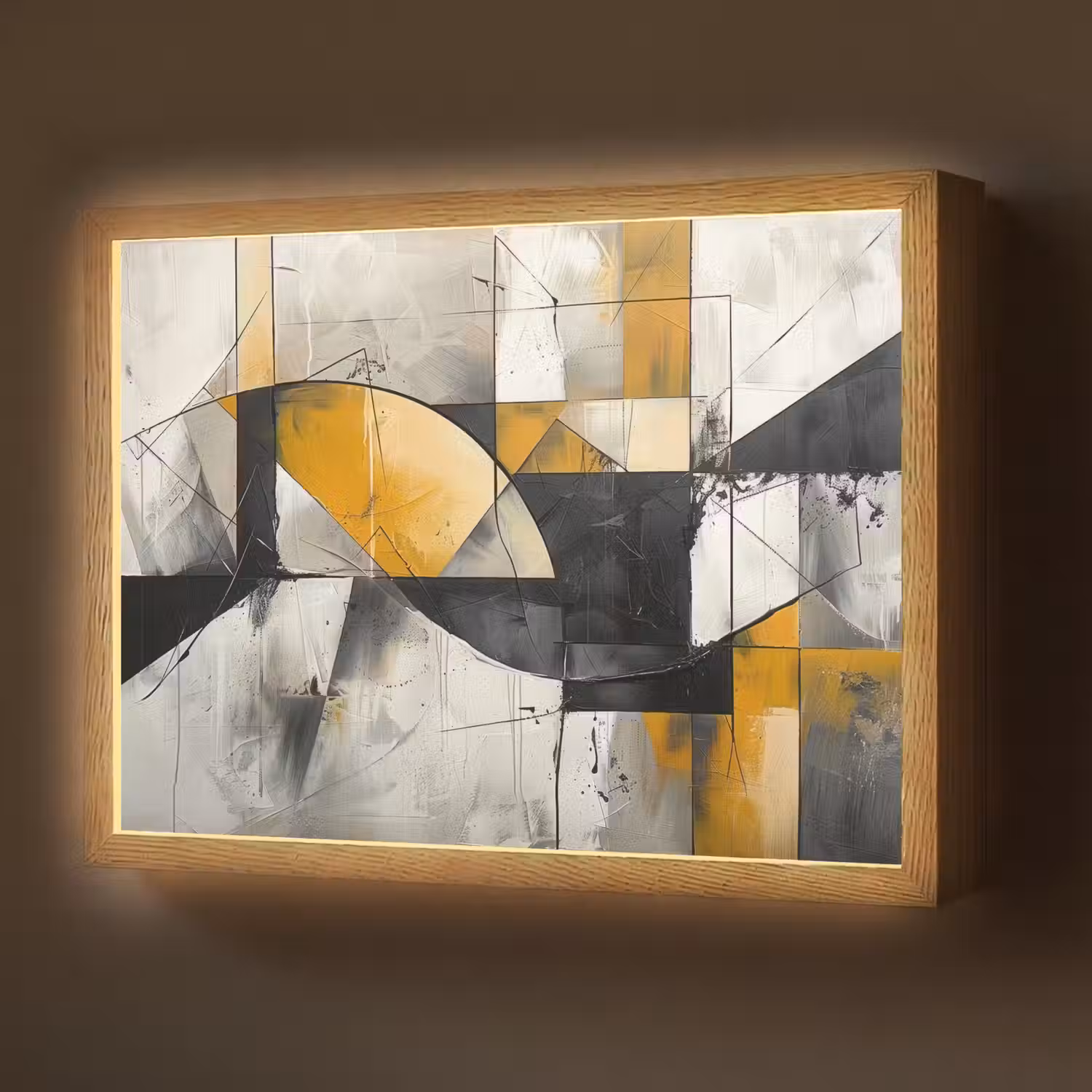 Abstract - Kunst - Geometrisch - Aesthetic Light Box met batterij (Wandlamp) middel -z3d_website