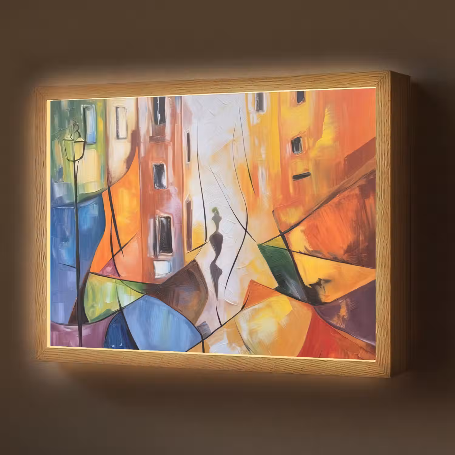 Abstract - Kunst - Schilderij - Kleuren Light Box met batterij (Wandlamp) middel -z3d_website