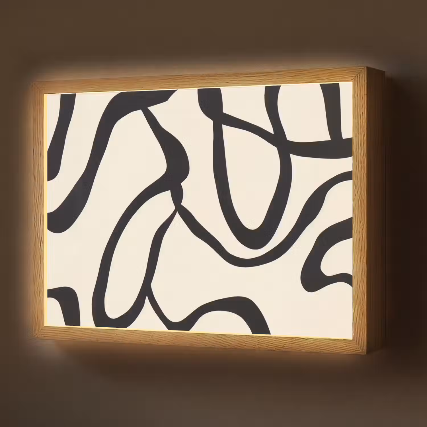 Abstract - Lijnen - Modern - Beige Light Box met batterij (Wandlamp) middel -z3d_website