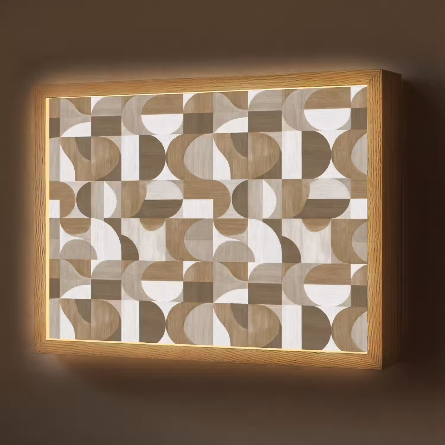 Abstract - Retro - Bruin Light Box met batterij (Wandlamp) middel 907 -z3d_website
