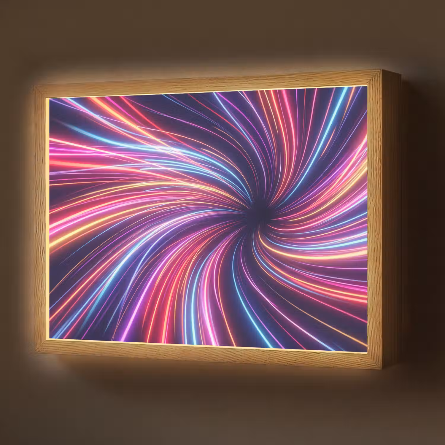 Abstract - Swirl - Futuristic - Neon Light Box met batterij (Wandlamp) middel -z3d_website