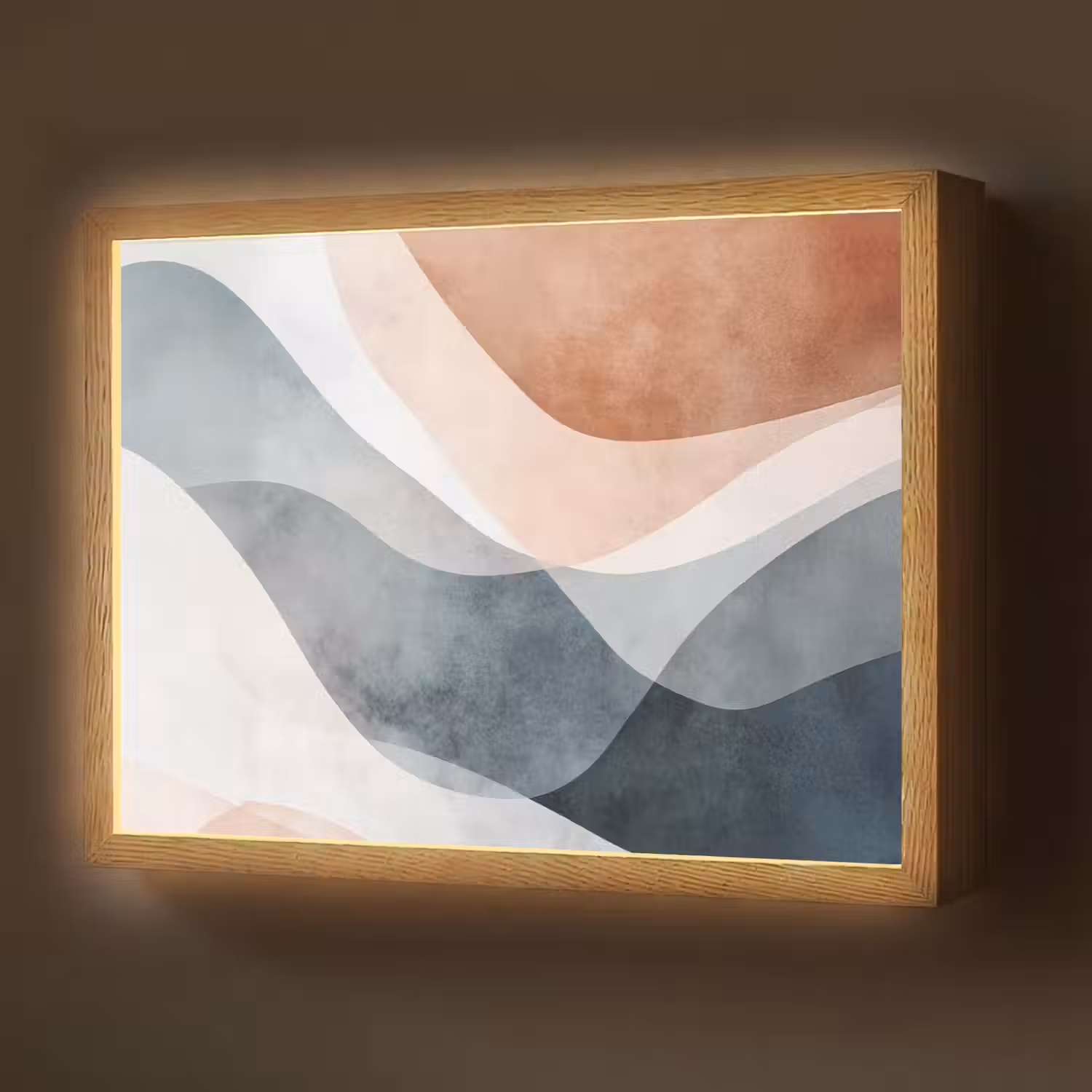 Abstract - Golven - Blauw Light Box met batterij (Wandlamp) middel -z3d_website