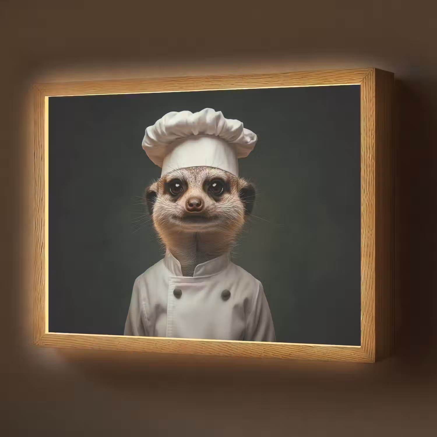 Dier - Kok - Stokstaartje Light Box met batterij (Wandlamp) middel -z3d_website