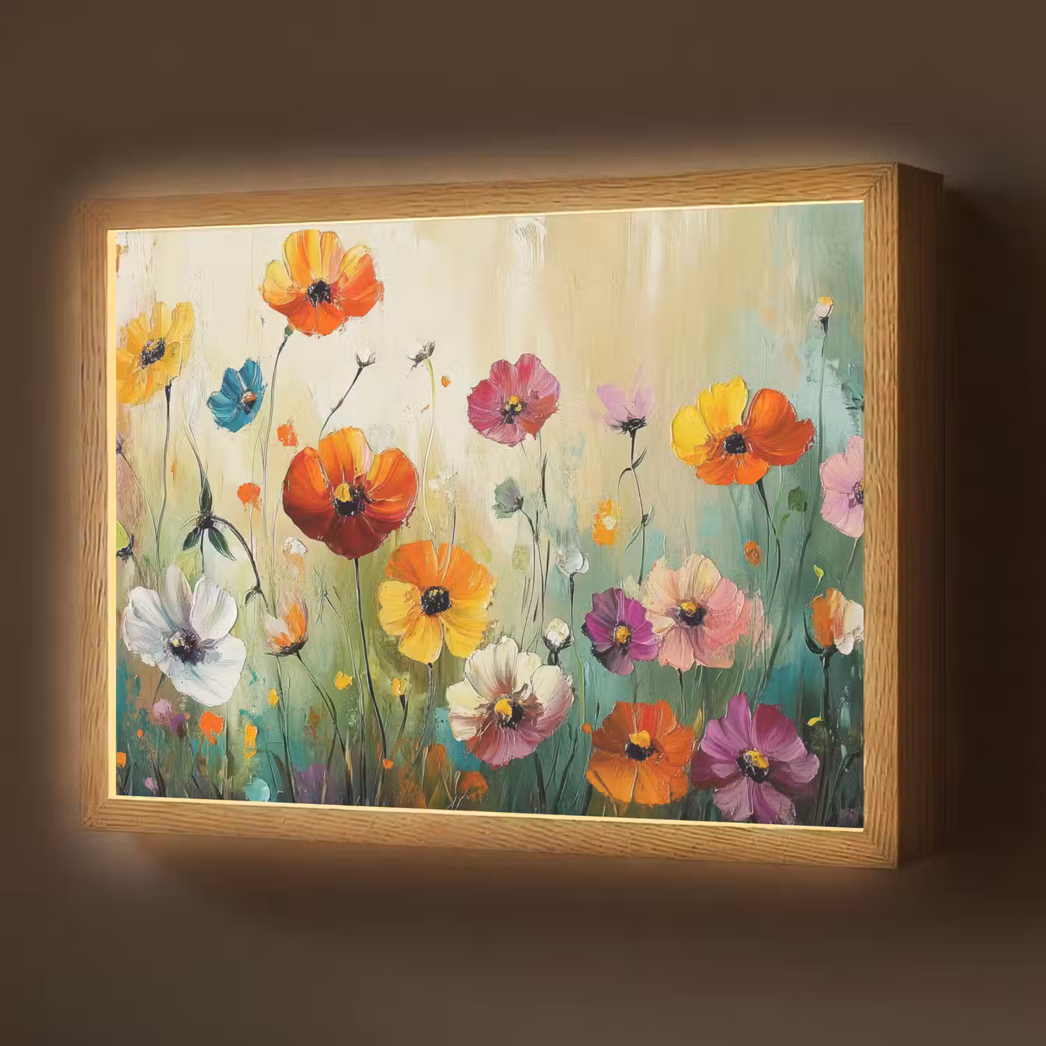 Kunst - Bloemen - Lente - Natuur Light Box met batterij (Wandlamp) middel -z3d_website