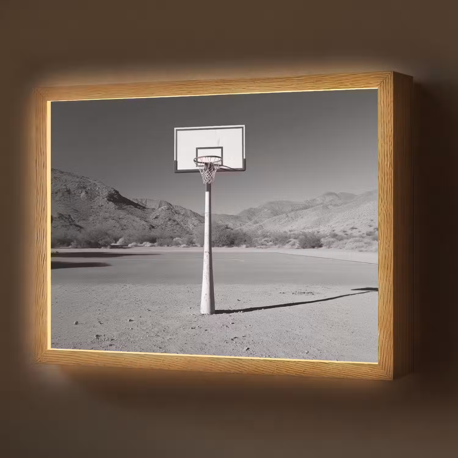 Basketbalpaal - Landschap - Zand - Wit Light Box met batterij (Wandlamp) middel -z3d_website
