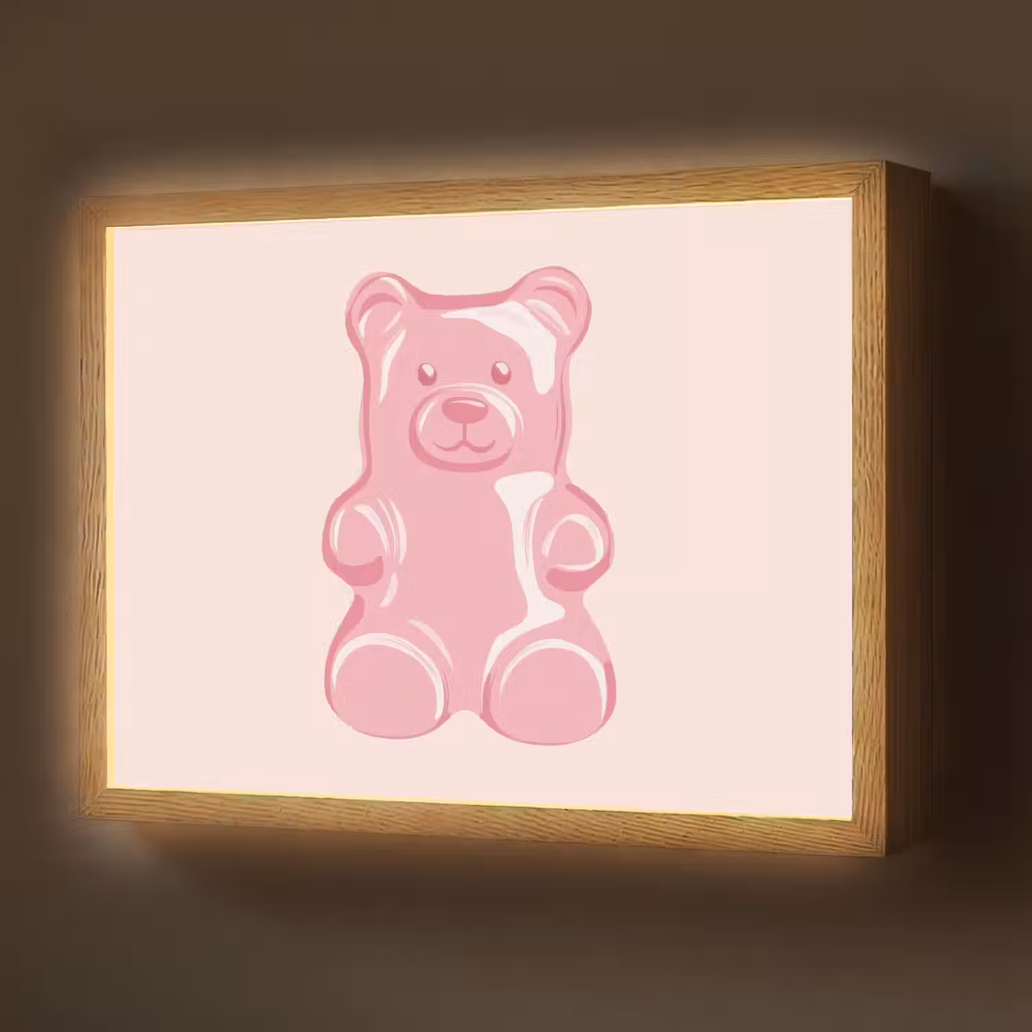 Beer - Roze - Snoep Light Box met batterij (Wandlamp) middel -z3d_website