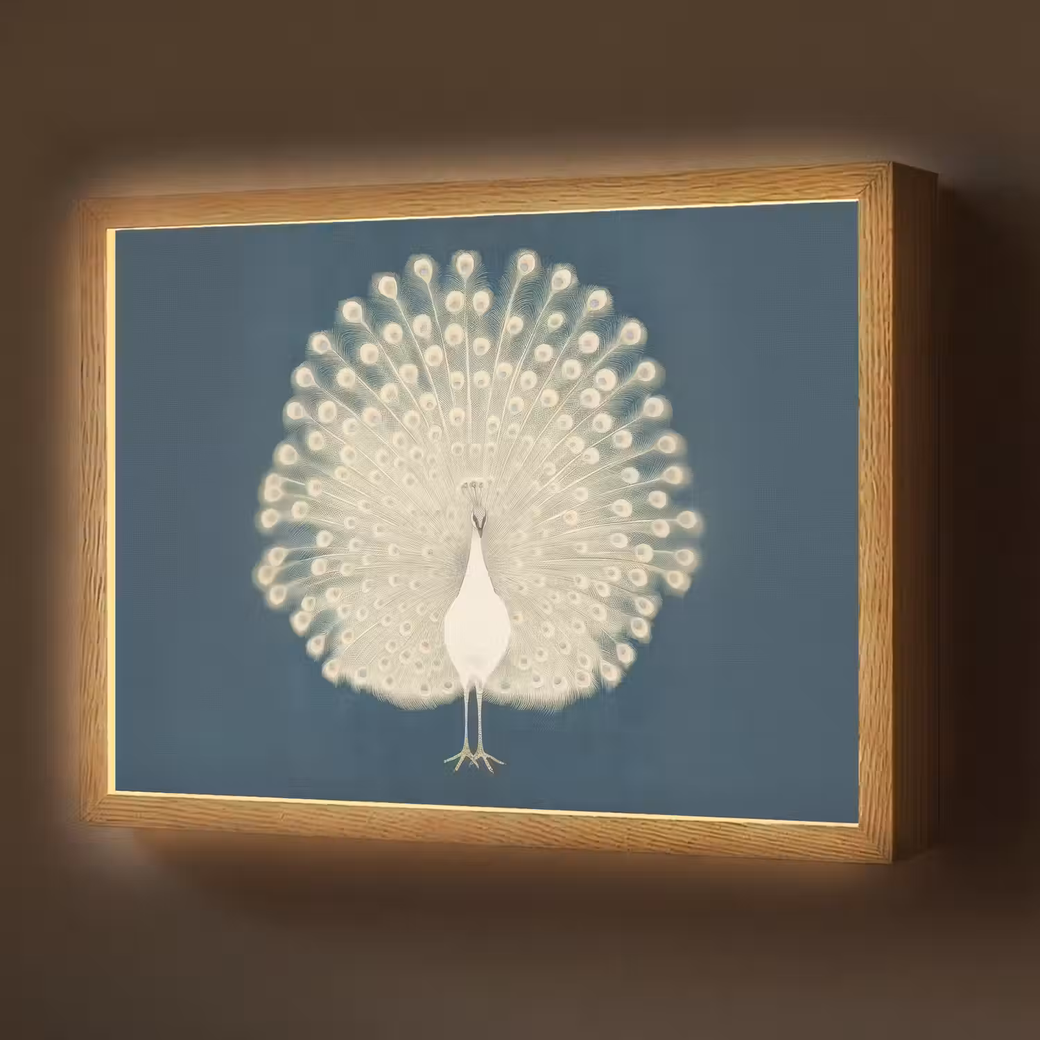 Vogel - Blauw - Vintage Light Box met batterij (Wandlamp) middel -z3d_website