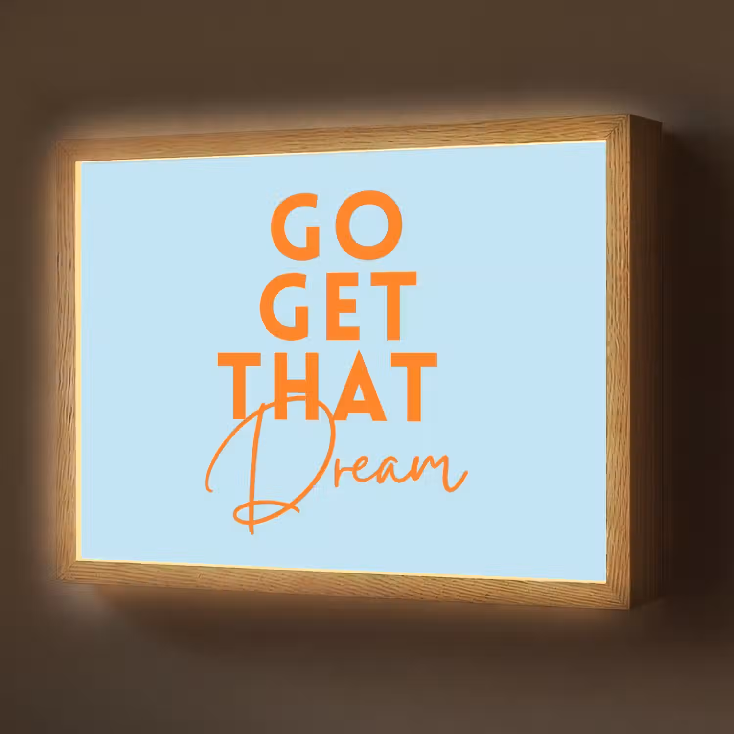 Blauw - Oranje - Tekst Light Box met batterij (Wandlamp) middel -z3d_website