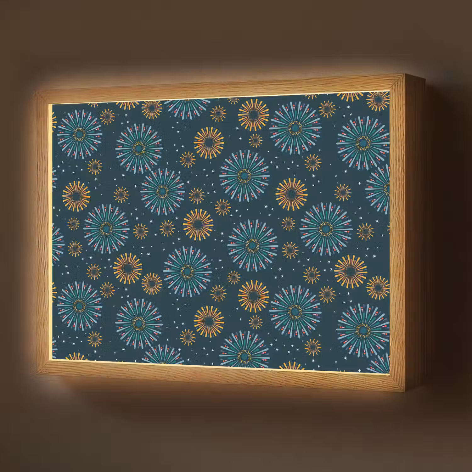 Blauw - Patroon - Retro Light Box met batterij (Wandlamp) middel 907 -z3d_website