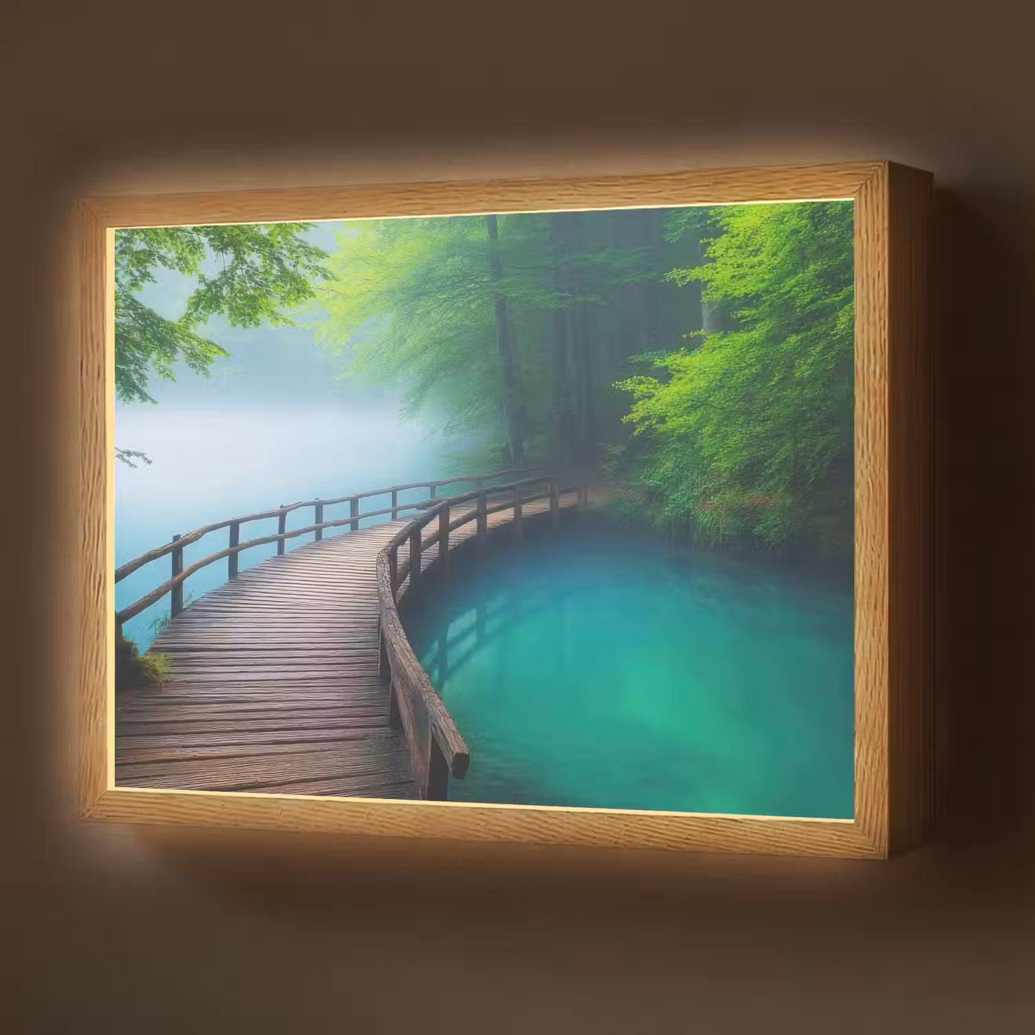 Brug - Water - Rivier - Bos Light Box met batterij (Wandlamp) middel -z3d_website