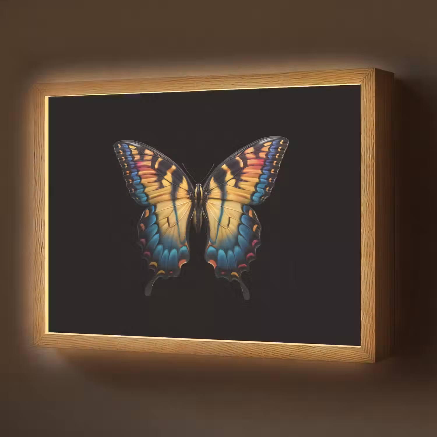 Vlinder - Kleurrijk - Speels Light Box met batterij (Wandlamp) middel -z3d_website