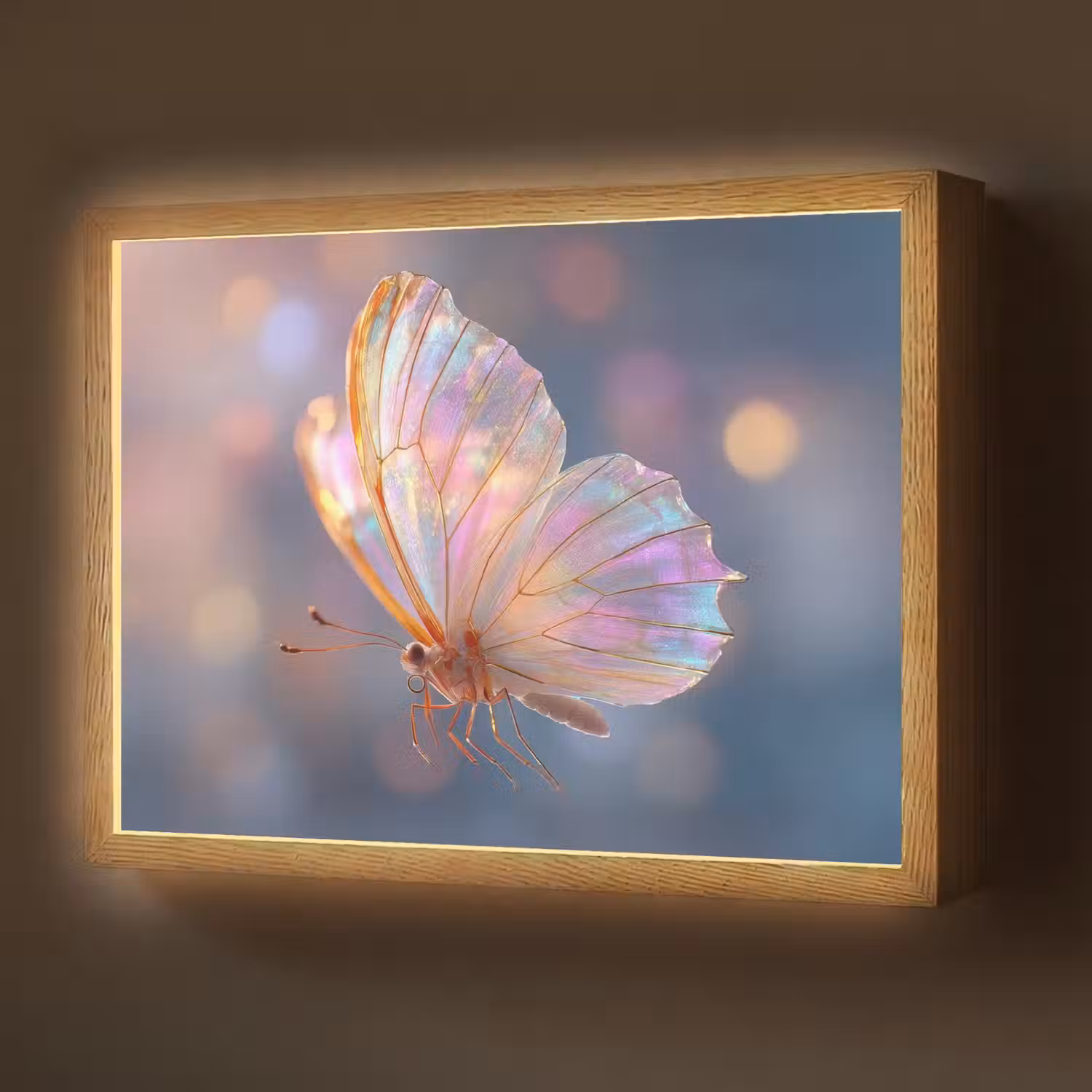 Vlinder - Vleugels - Pastel - Glinstering Light Box met batterij (Wandlamp) middel -z3d_website