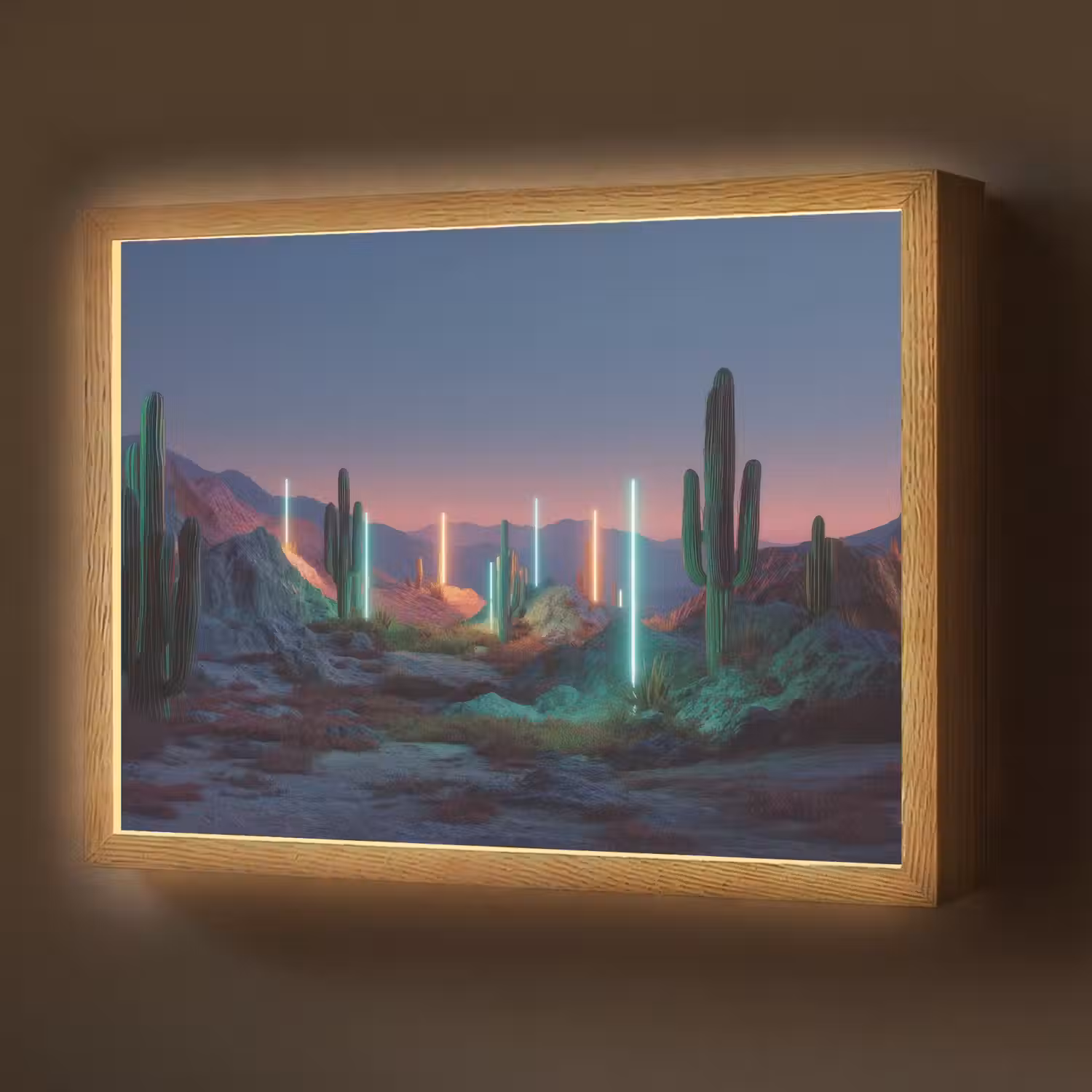 Cactus - Lichtzuilen - Zonsondergang Light Box met batterij (Wandlamp) middel -z3d_website