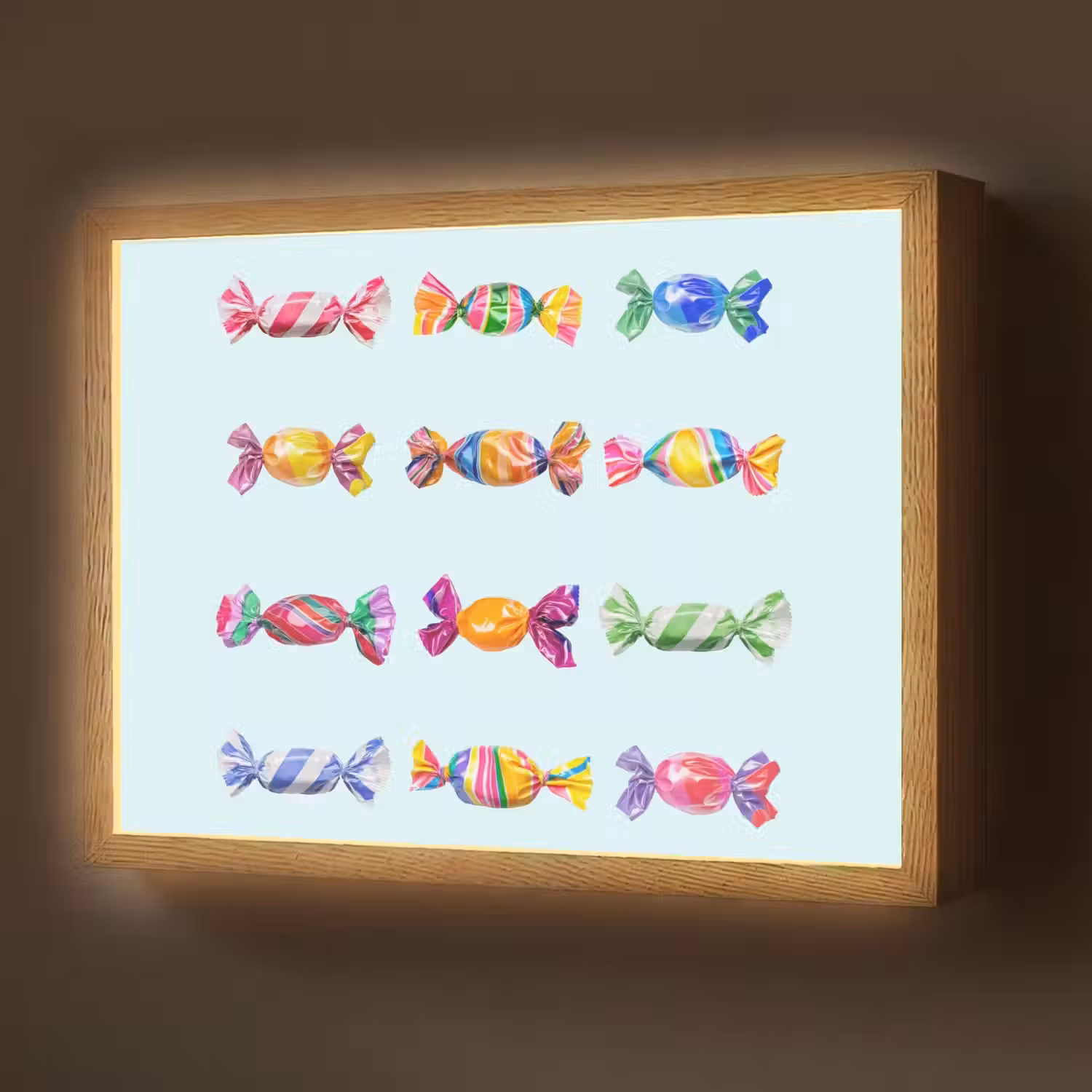 Snoepjes - Realistisch - Kleurrijk Light Box met batterij (Wandlamp) middel -z3d_website