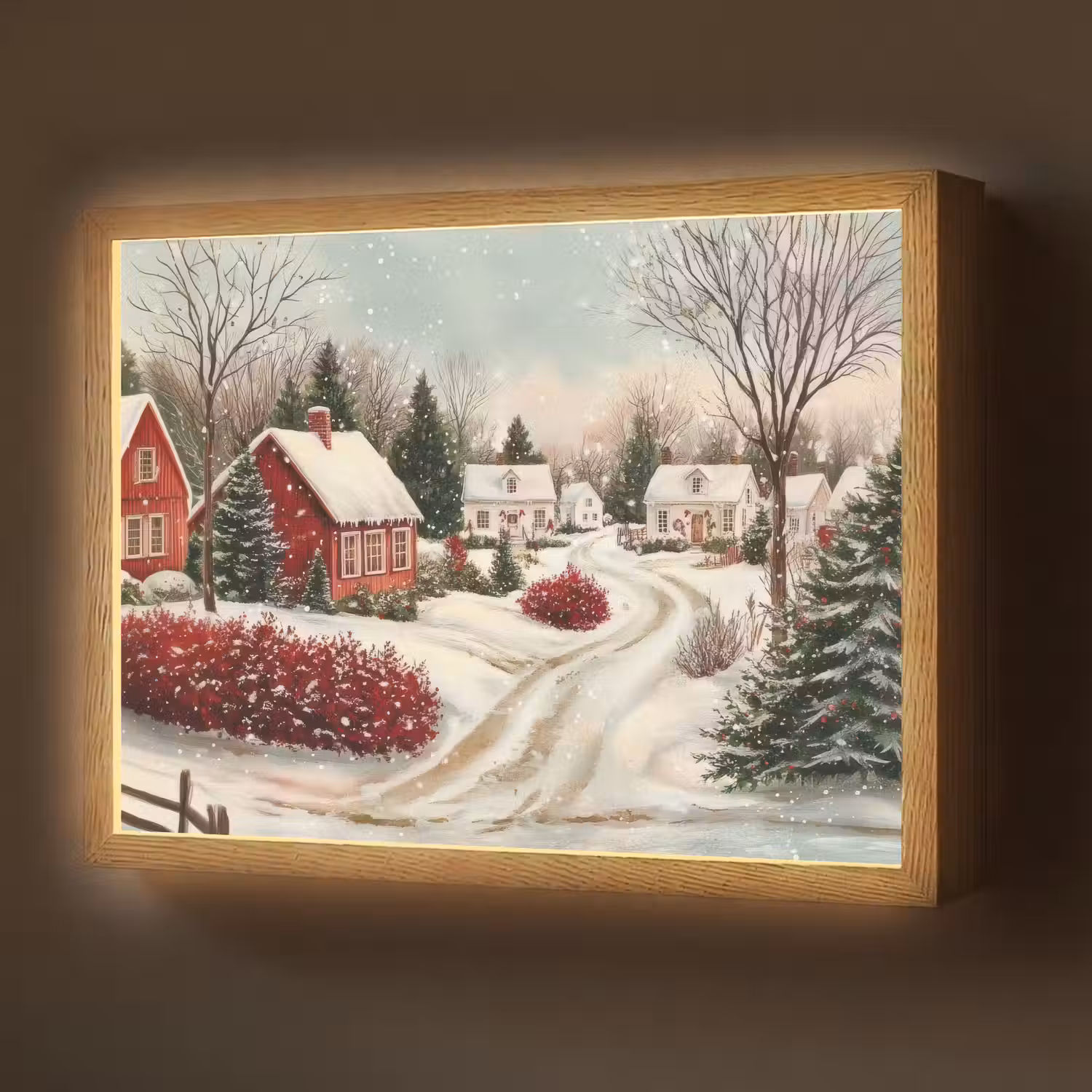 Kerstsfeer - Landelijk - Rood Light Box met batterij (Wandlamp) middel -z3d_website
