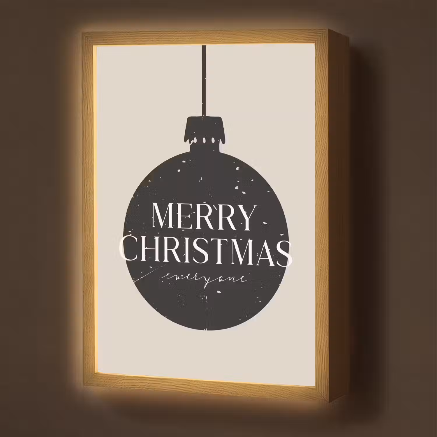 Kerstballen - Japandi - Christmas - Zwarte kerstballen Light Box met batterij (Wandlamp) middel -z3d_website
