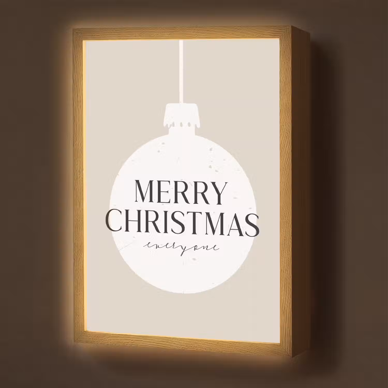 Christmas - Kerstballen - Japandi - Witte kerstballen Light Box met batterij (Wandlamp) middel -z3d_website