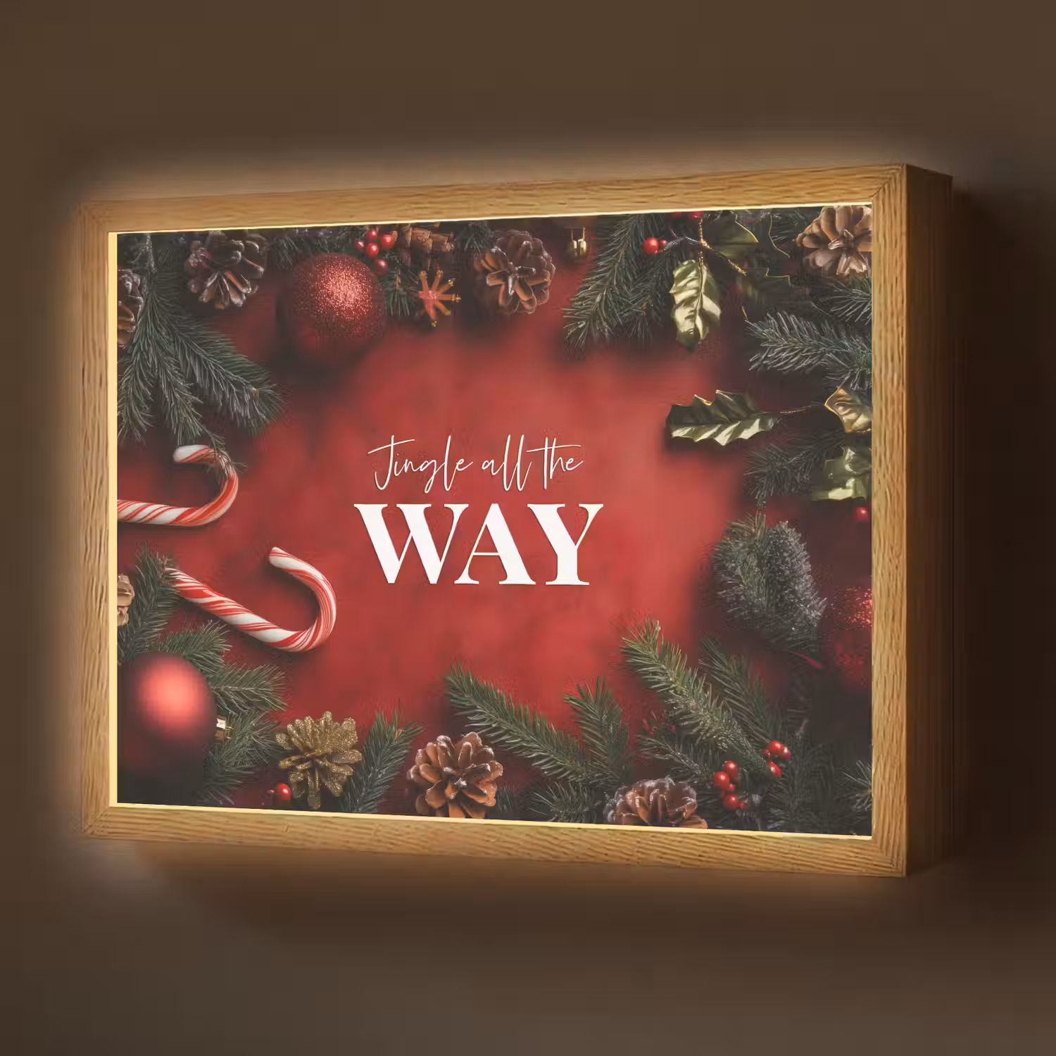 Kerst - Quote - Rood - Kerstballen Light Box met batterij (Wandlamp) middel -z3d_website
