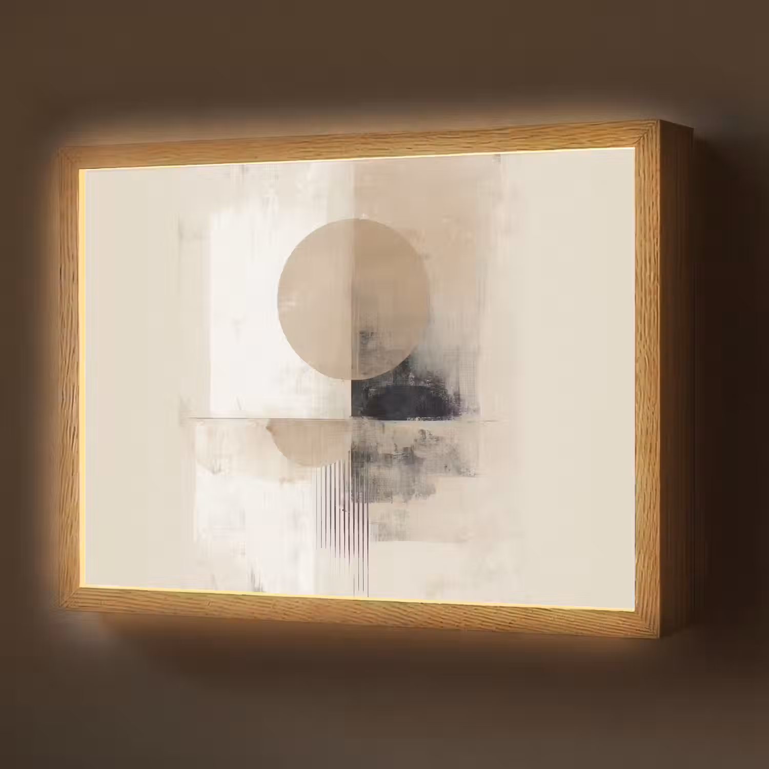 Cirkel - Compositie - Diepte - Beige Light Box met batterij (Wandlamp) middel -z3d_website