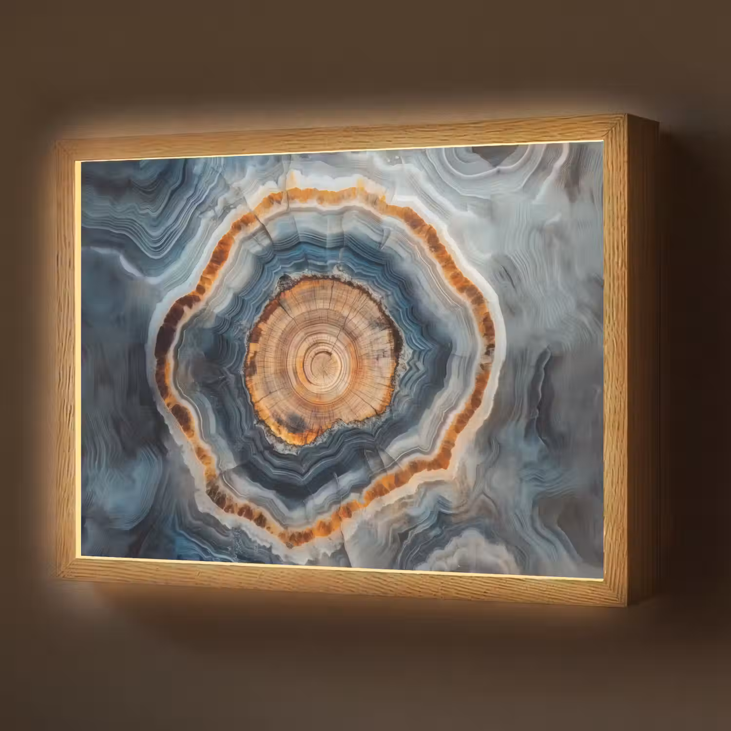 Cirkel - Ringen - Steen - Tinten Light Box met batterij (Wandlamp) middel -z3d_website