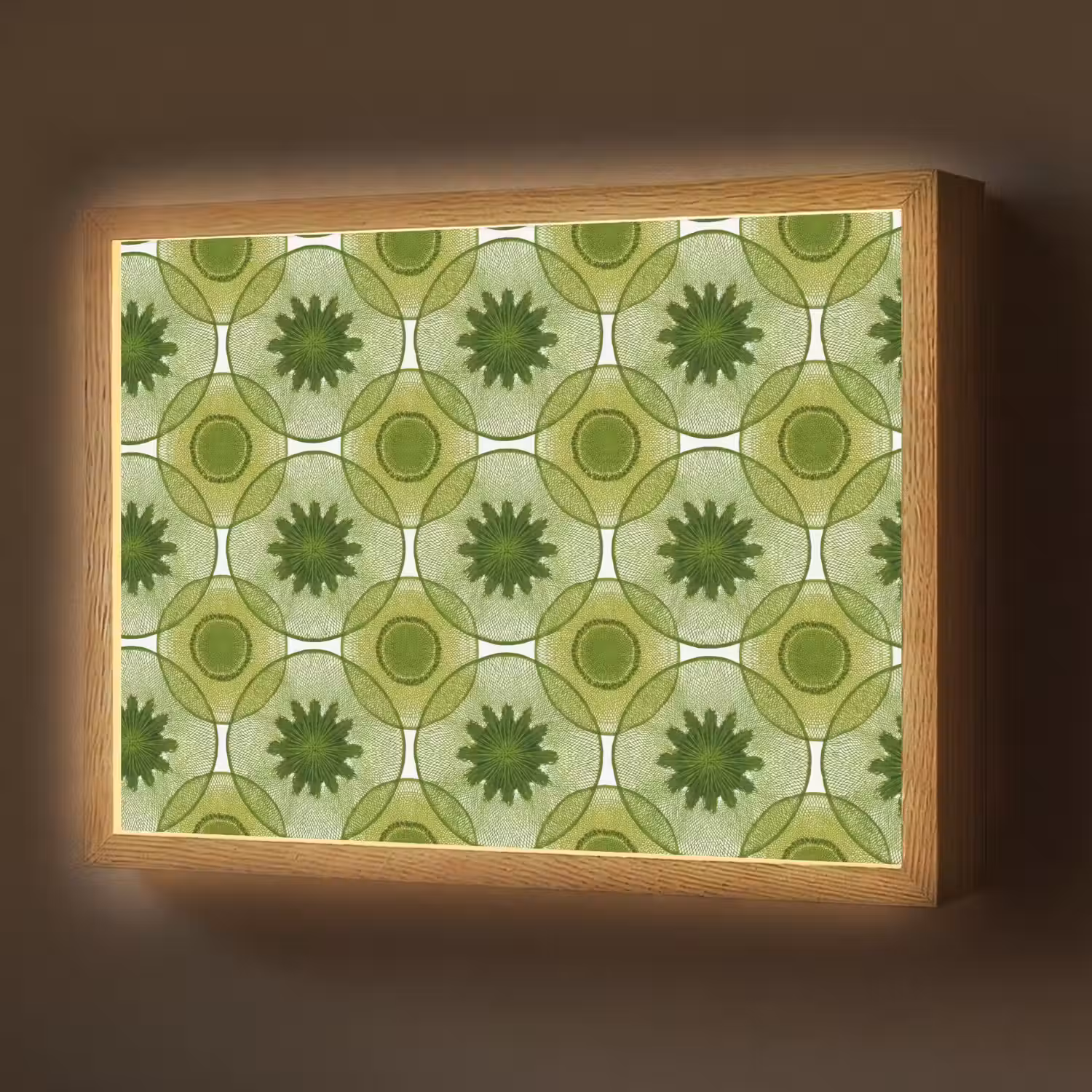 Cirkels - Patroon - Groen Light Box met batterij (Wandlamp) middel 907 -z3d_website