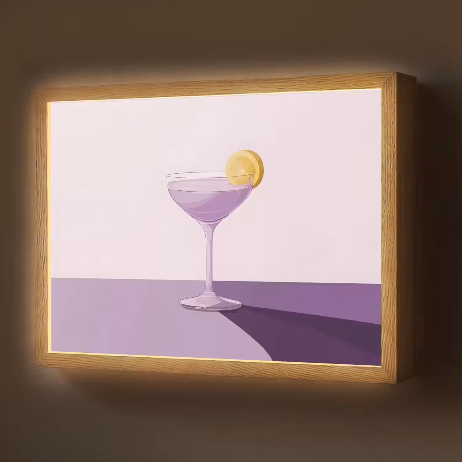 Cocktail - Paars - Minimalistisch - Citroen Light Box met batterij (Wandlamp) middel -z3d_website