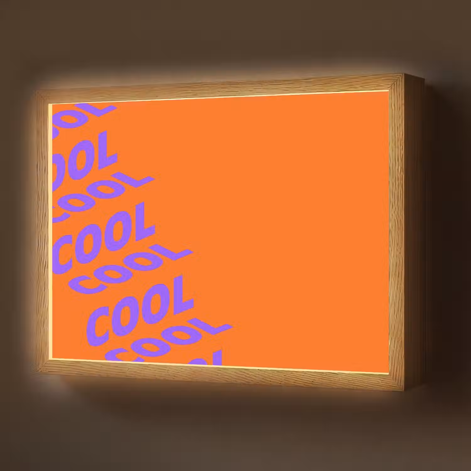 Cool - Paars - Oranje Light Box met batterij (Wandlamp) middel -z3d_website